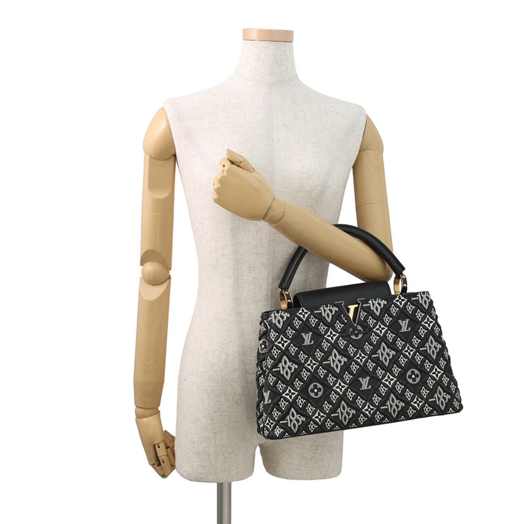 Louis Vuitton Black Noir Leather Handbag (Pre-Owned)