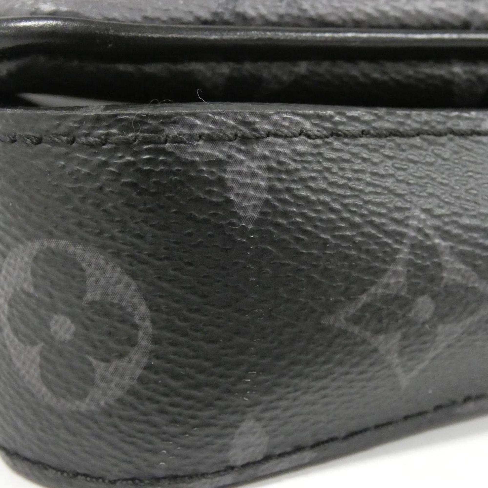 Louis Vuitton Black Gris Coated Canvas Shoulder Bag (Pre-Owned)