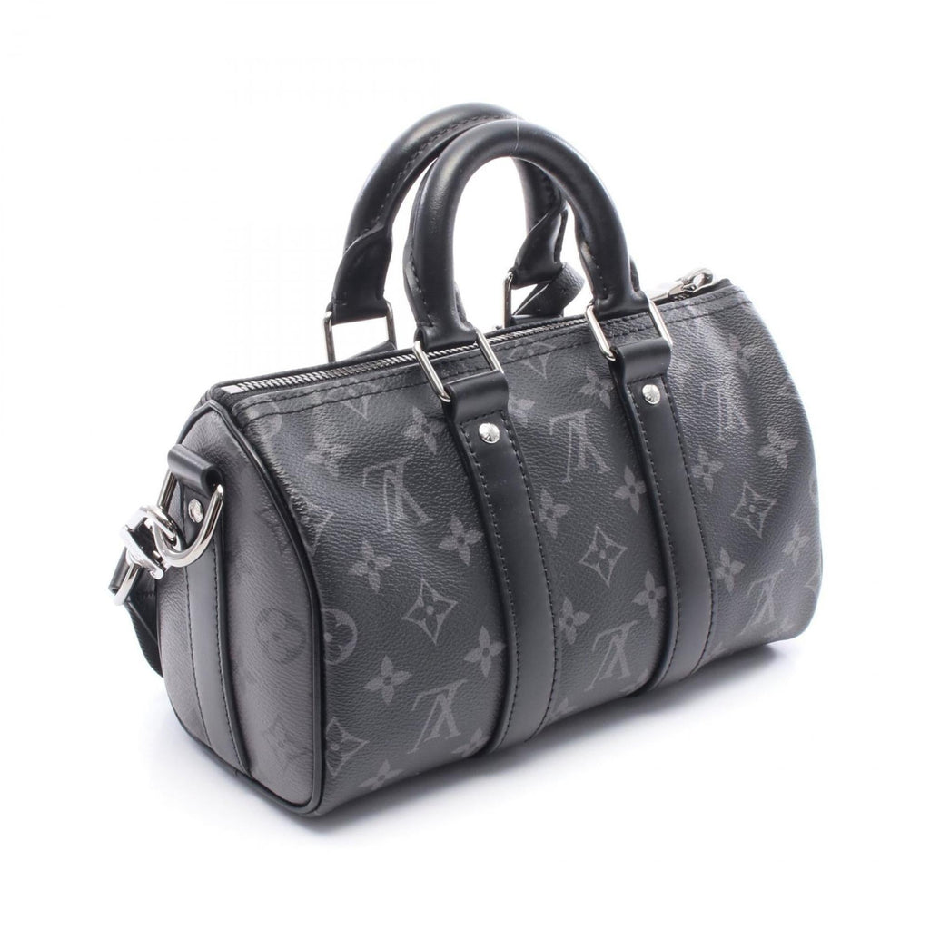Louis Vuitton Black Gray Pvc Coated Canvas Monogram Eclipse Leather Handbag (Pre-Owned)