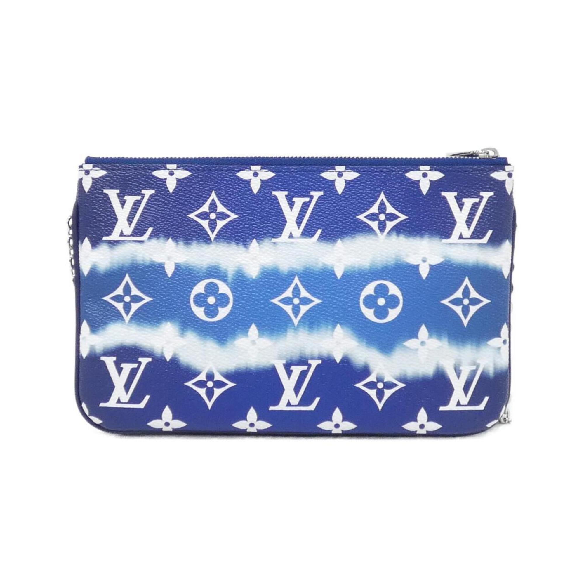 Louis Vuitton Blue White Coated Canvas Pochette Shoulder Bag (Pre-Owned)