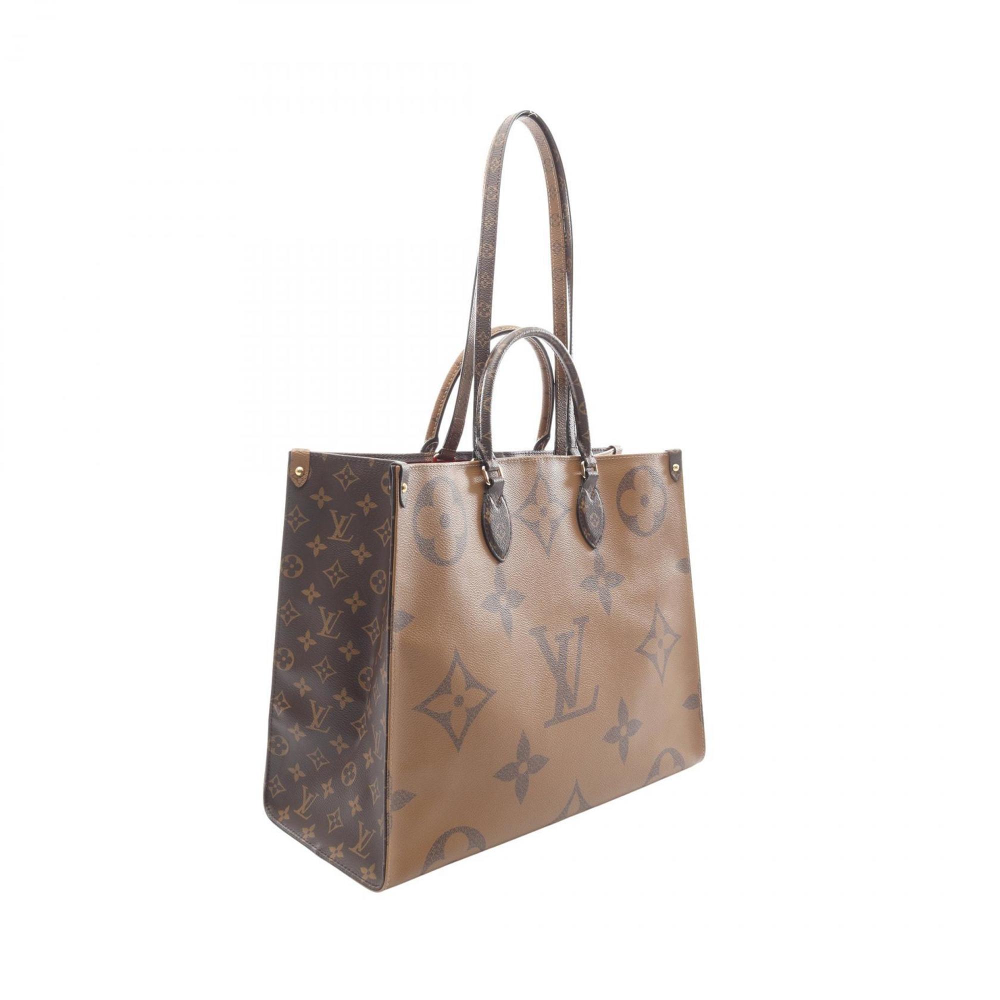 Louis Vuitton Beige Brown Coated Canvas Tote Bag (Pre-Owned)