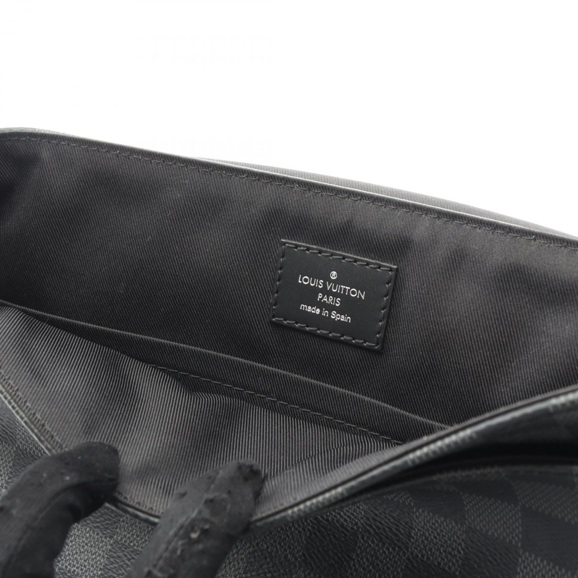 Louis Vuitton Black Coated Canvas Leather Shoulder Bag (Pre-Owned)