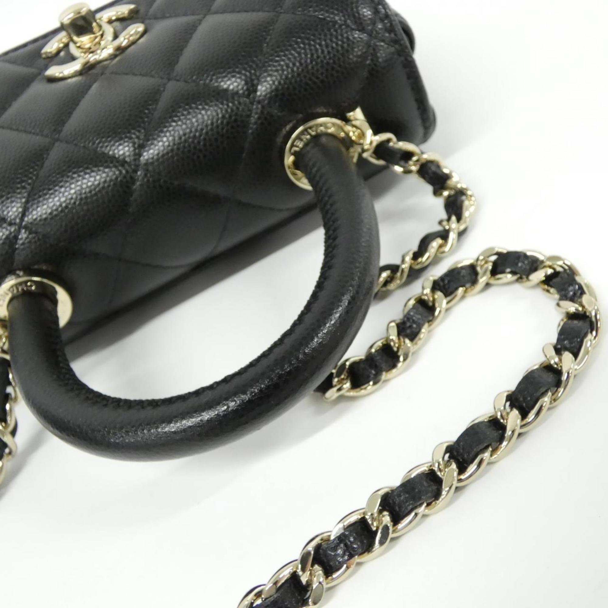 Coco Top Handle Bag Quilted Caviar Extra Mini