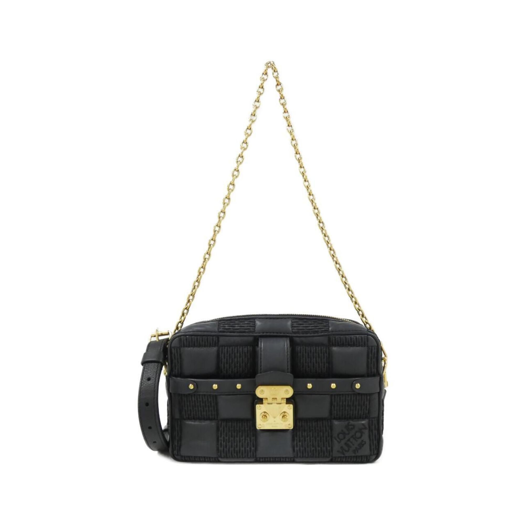 Louis Vuitton Black Leather Shoulder Bag (Pre-Owned)