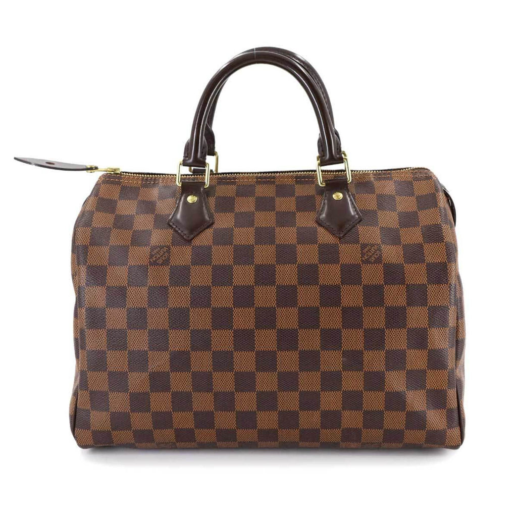 Louis Vuitton Brown Damier Canvas Ebene Damier Canvas Boston Bag Handbag (Pre-Owned)