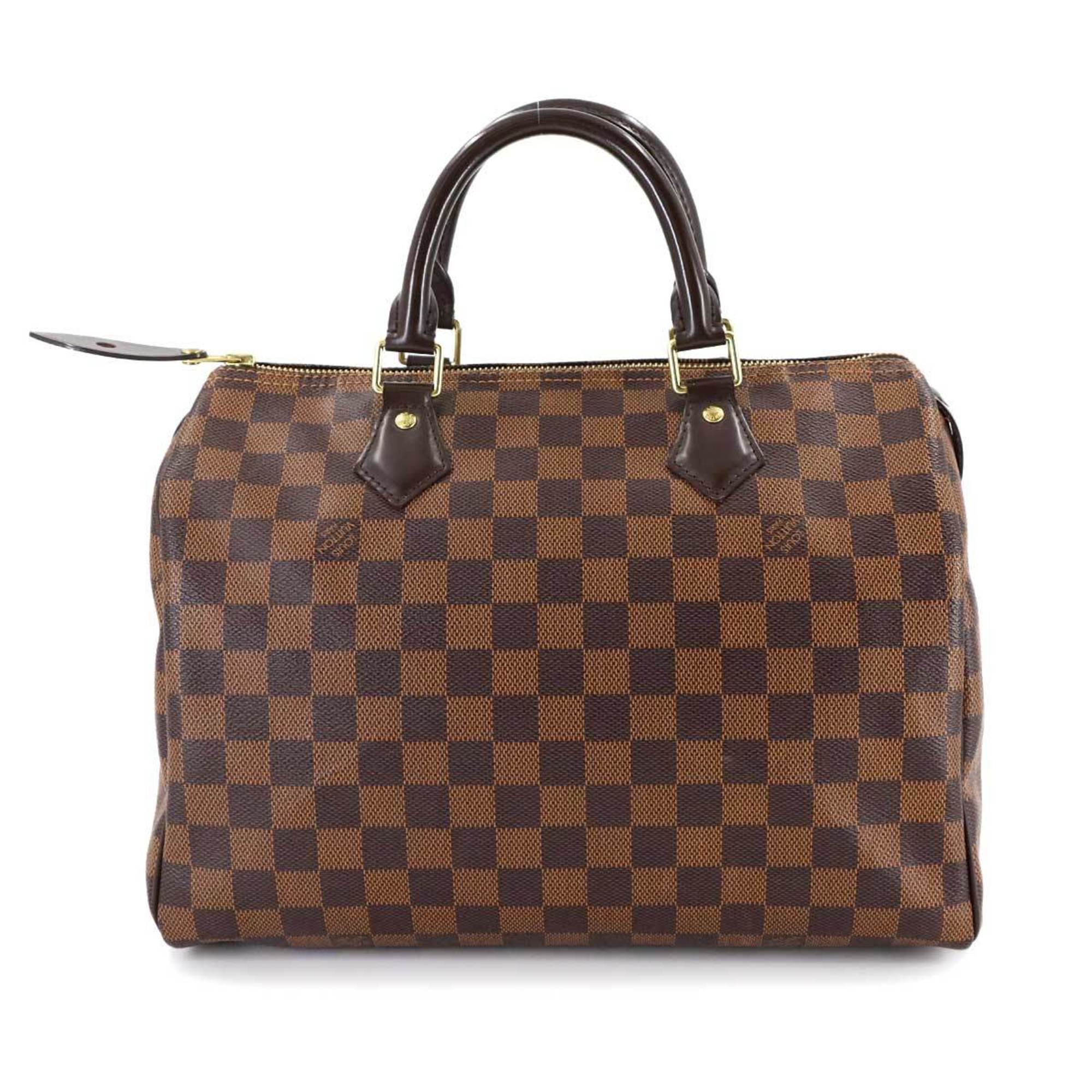 Louis Vuitton Brown Damier Canvas Ebene Damier Canvas Boston Bag Handbag (Pre-Owned)
