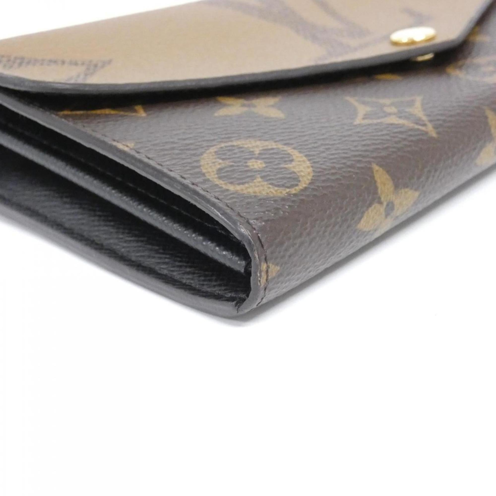 Louis Vuitton Brown Coated Canvas Long Wallet (Bi-Fold) (Pre-Owned)