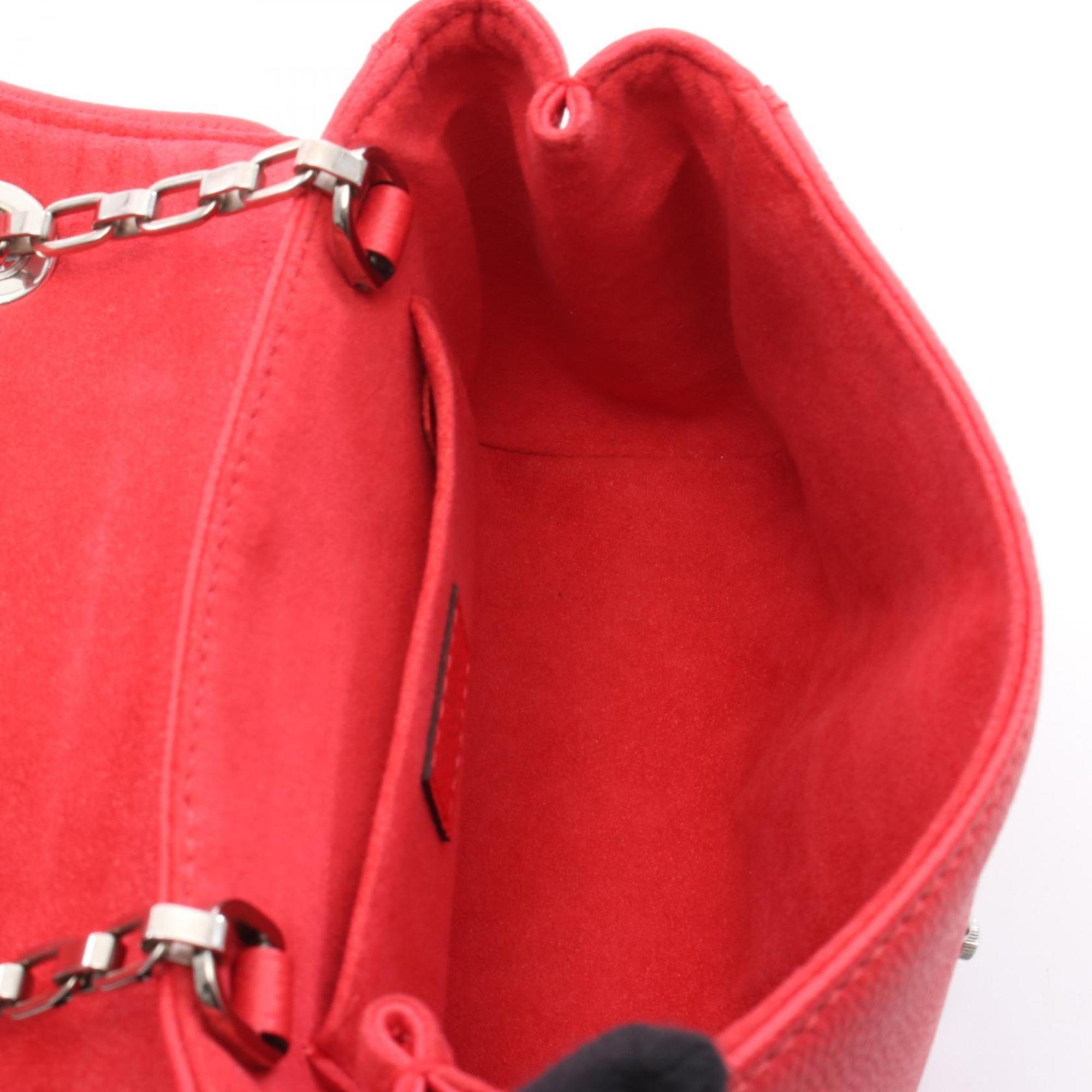Louis Vuitton Red Color Leather Shoulder Bag (Pre-Owned)