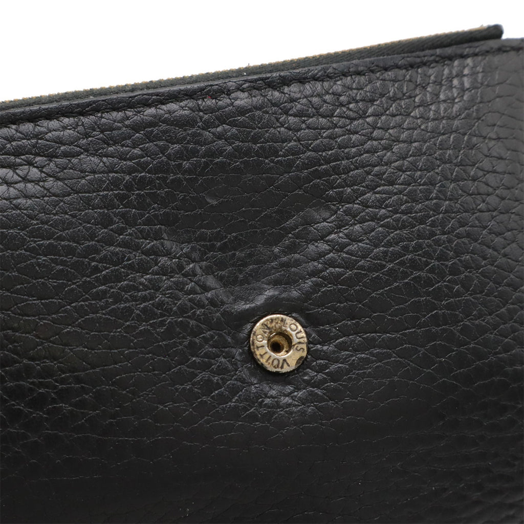 Louis Vuitton Black Galle Hot Pink Noir Leather Wallet (Tri-Fold) (Pre-Owned)
