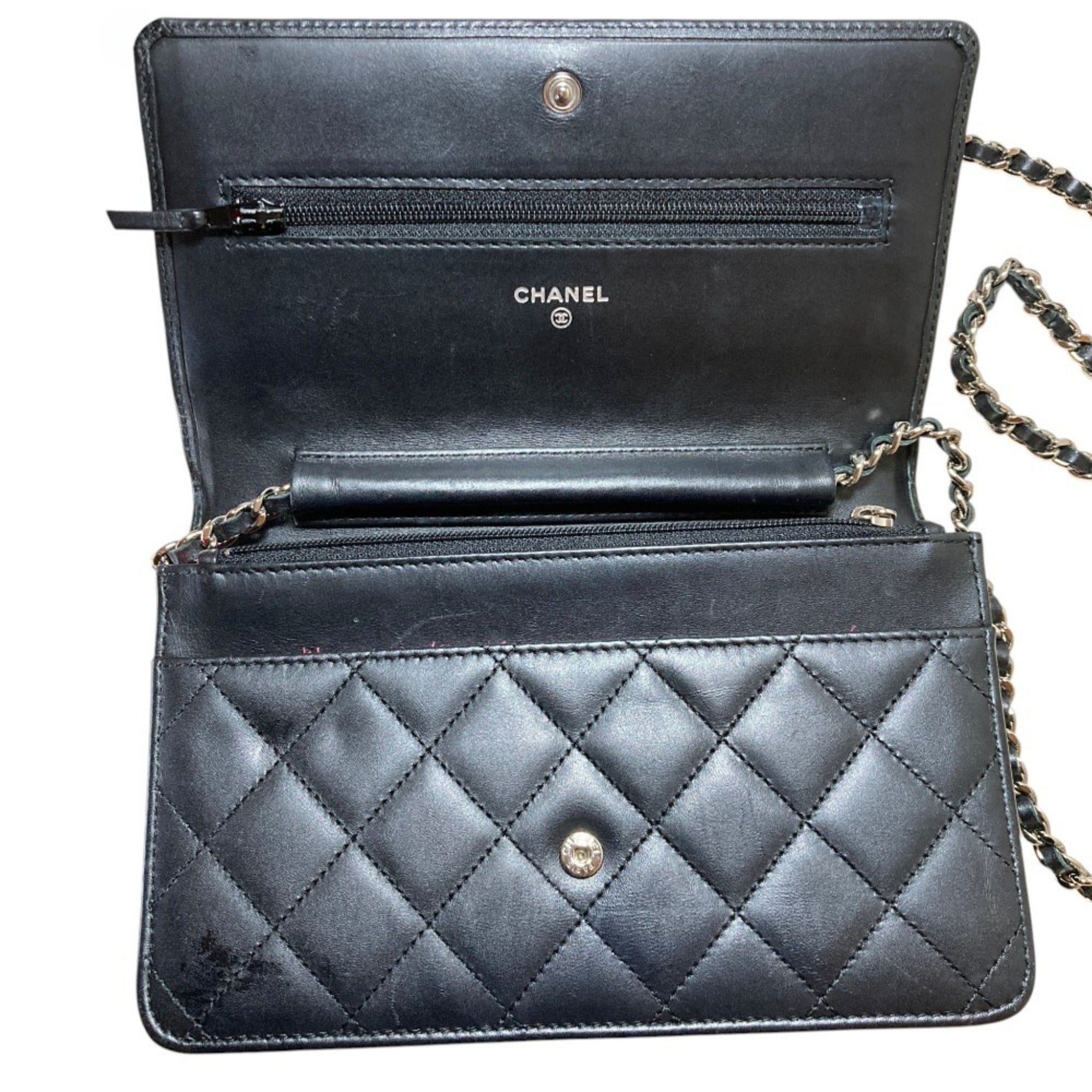Cambon Wallet on Chain Quilted Leather