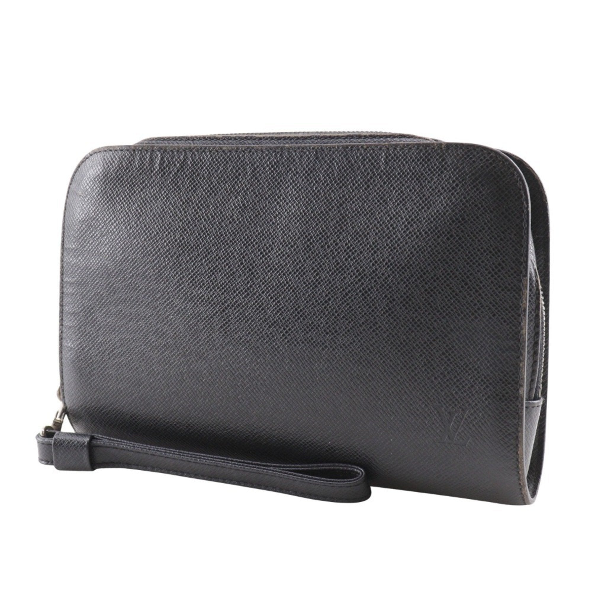 Louis Vuitton Taiga Ardoise Black Taiga Leather Handbag (Pre-Owned)