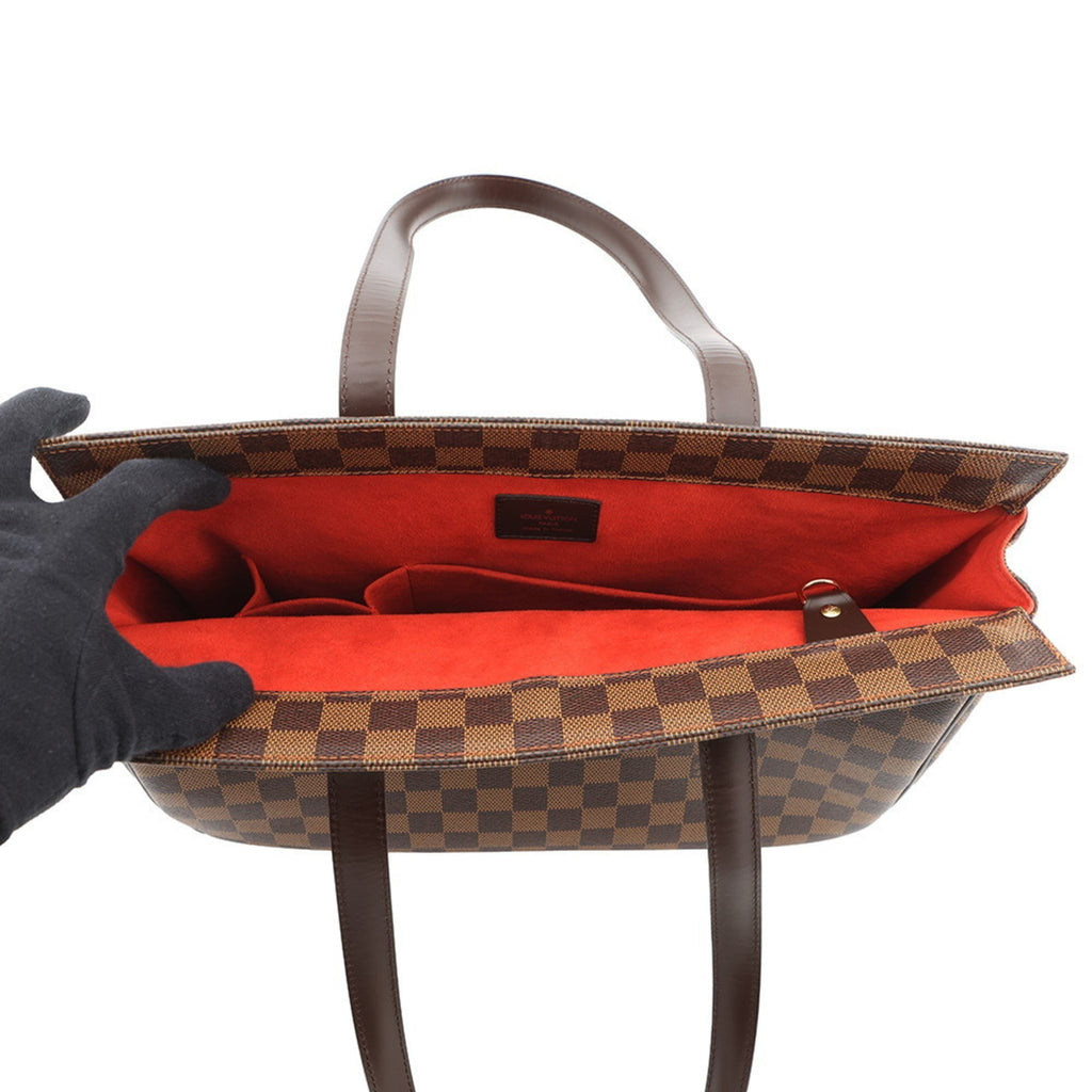 Louis Vuitton Damier Damier Canvas Ebene Red Color Shoulder Bag Tote Bag (Pre-Owned)