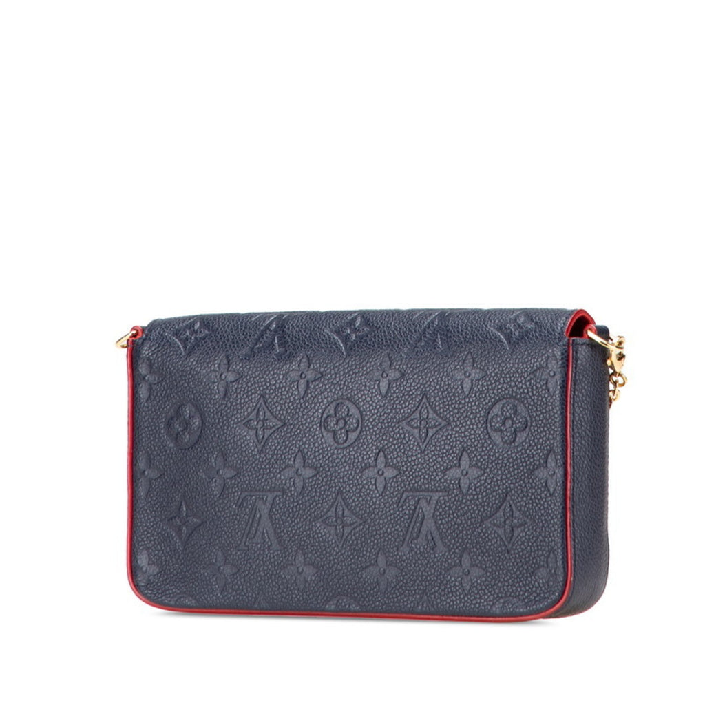 Louis Vuitton Marine Rouge Navy Leather Pochette Shoulder Bag (Pre-Owned)