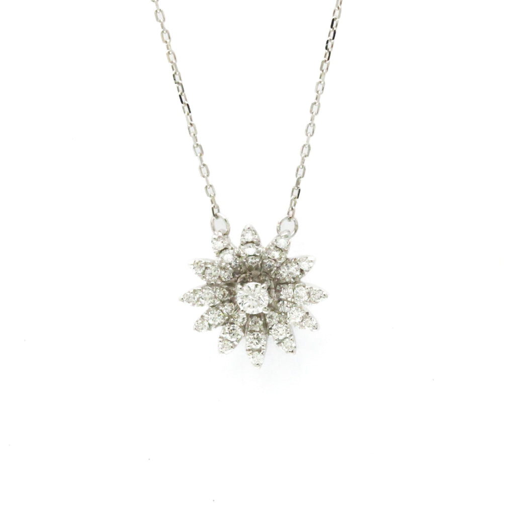 Pendant Necklace 18K White Gold with Diamond