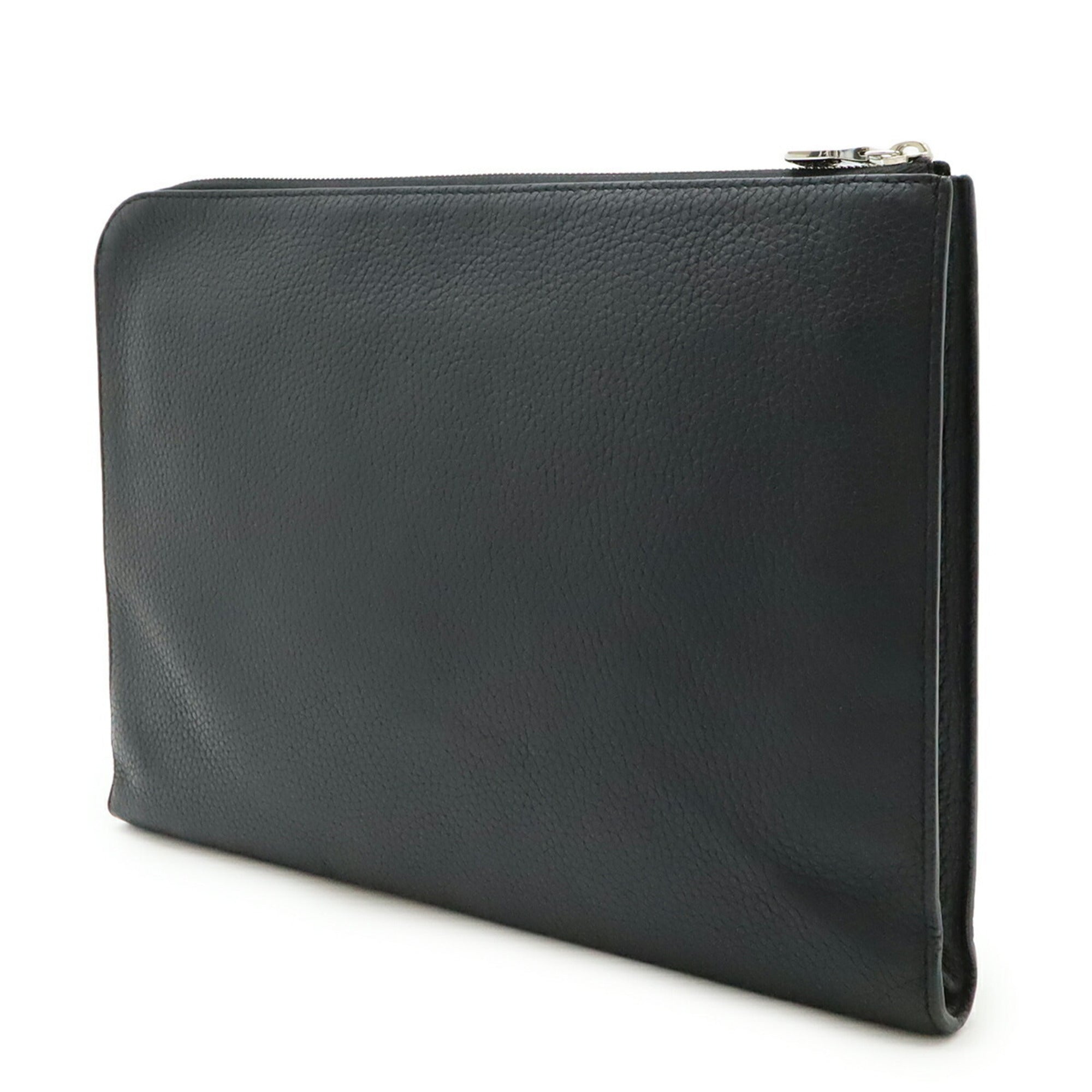 Louis Vuitton Black Noir Leather Clutch Bag Pochette (Pre-Owned)