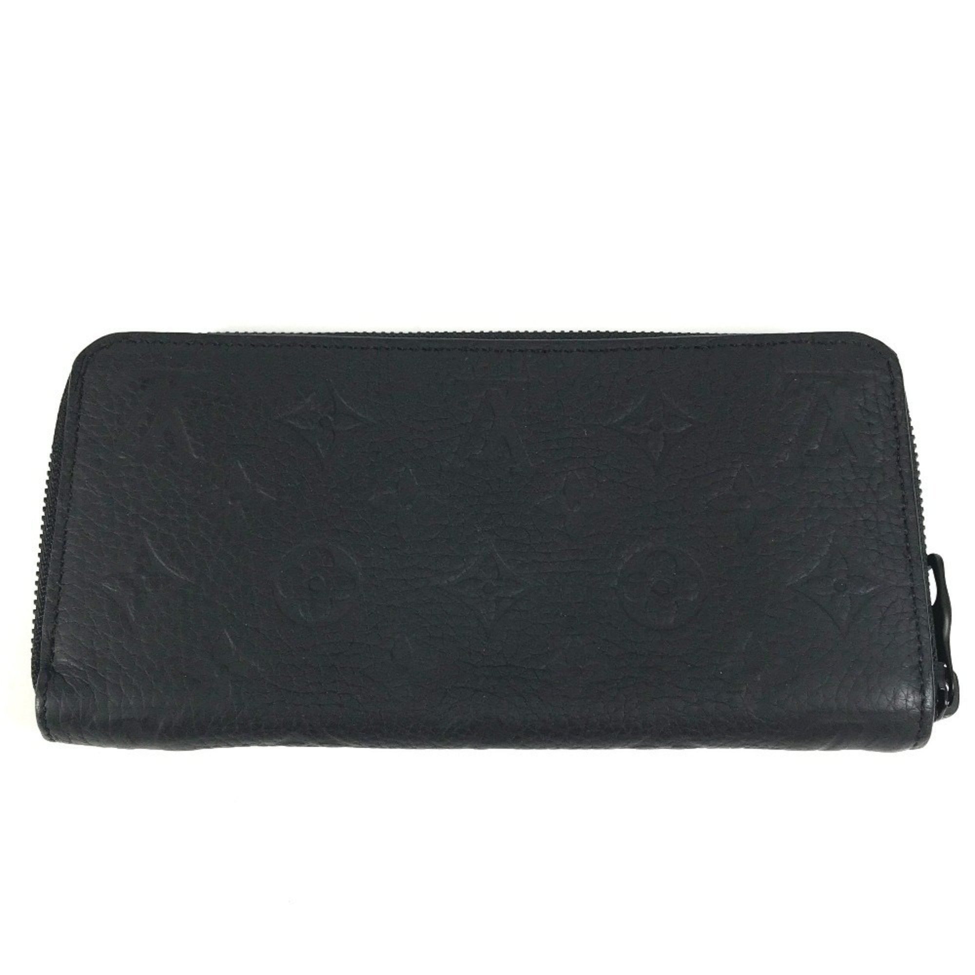 Louis Vuitton Black Noir Leather Long Wallet (Bi-Fold) (Pre-Owned)
