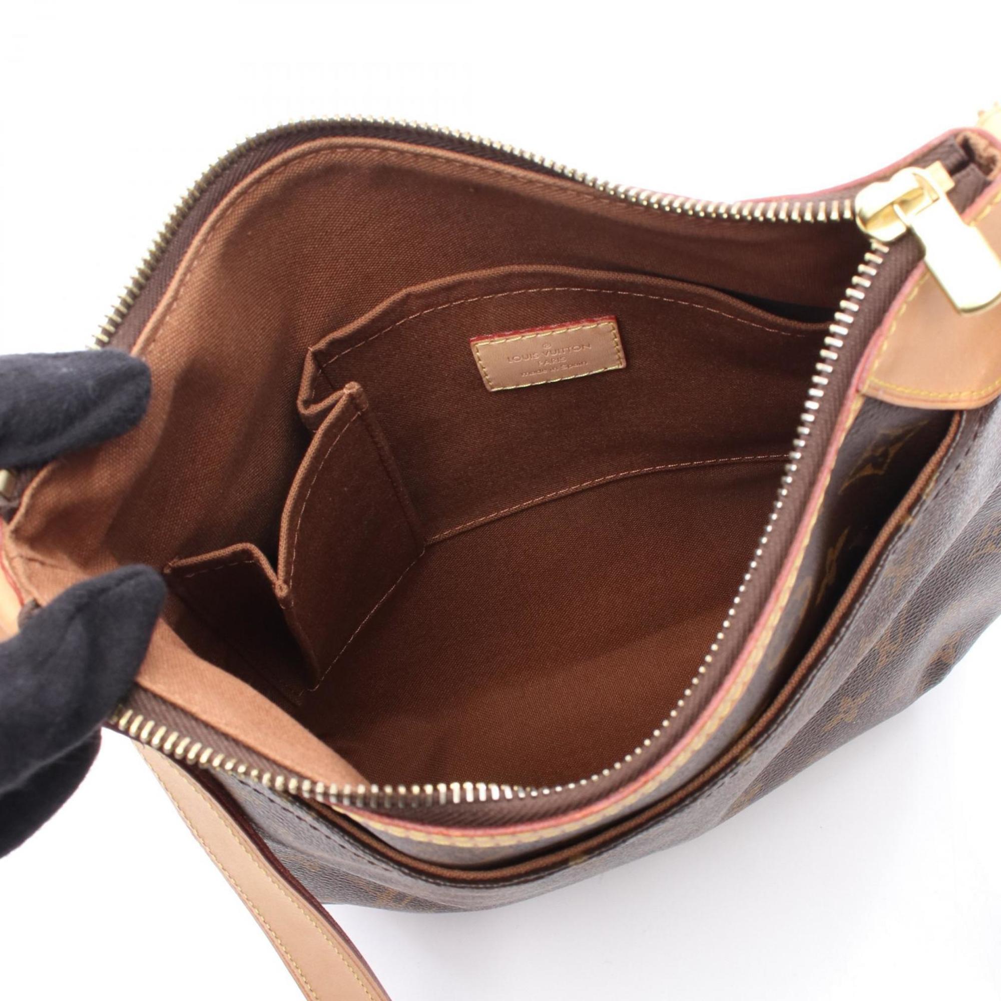 Louis Vuitton Brown Coated Canvas Leather Shoulder Bag (Pre-Owned)