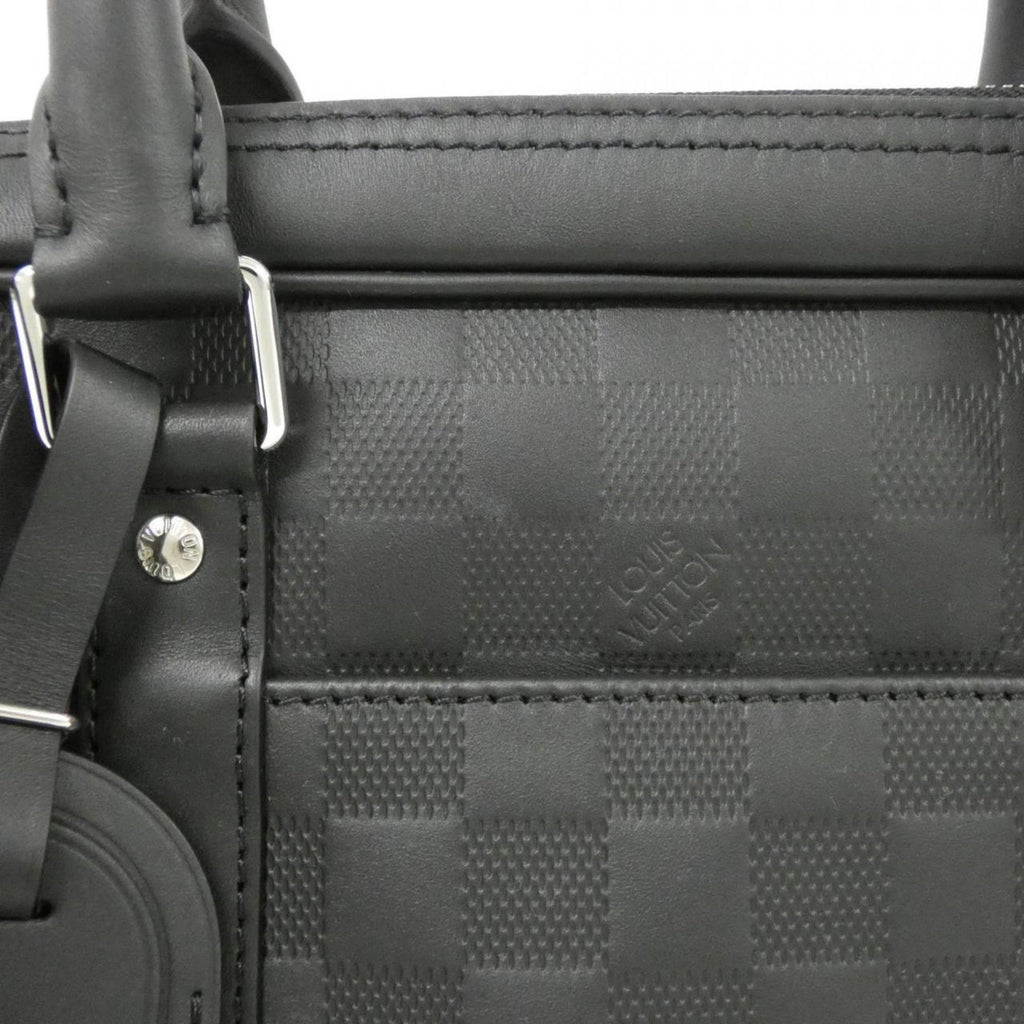 Louis Vuitton Black Leather Briefcase Handbag (Pre-Owned)