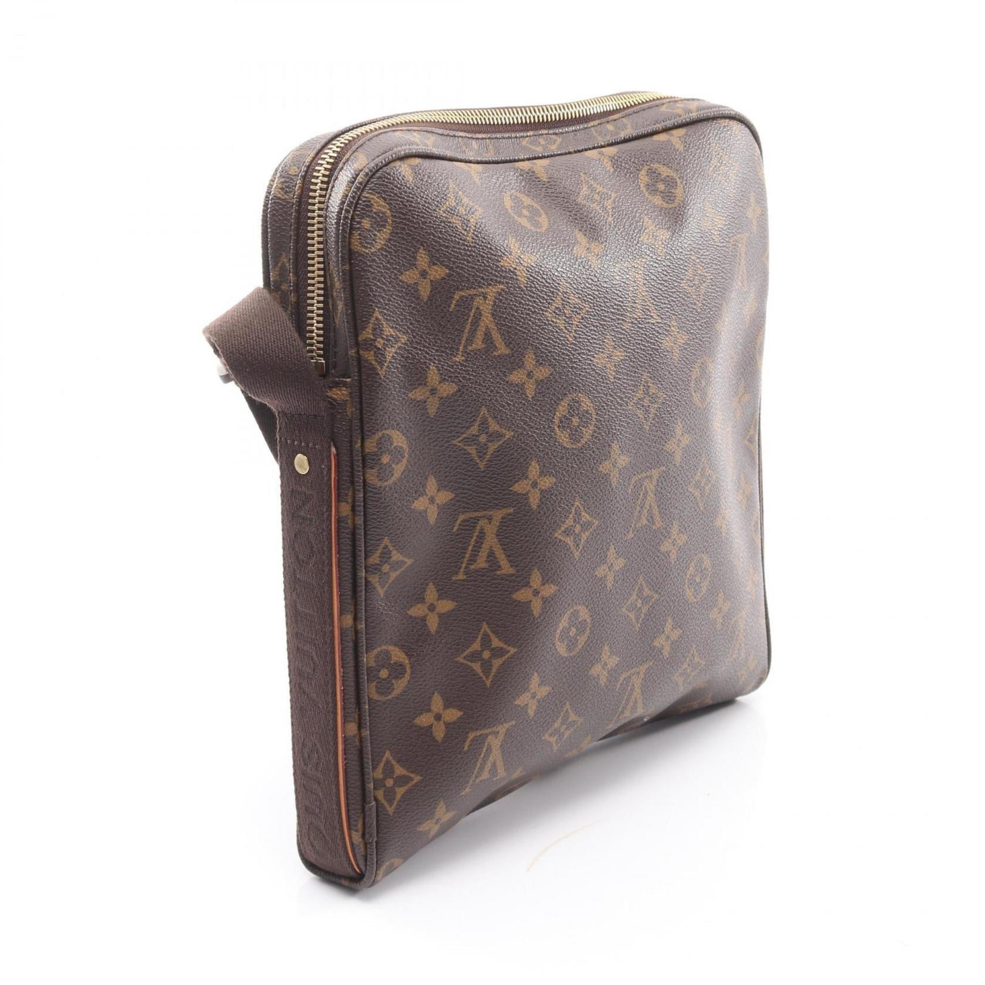 Louis Vuitton Monogram Brown Coated Canvas Leather Shoulder Bag (Pre-Owned)