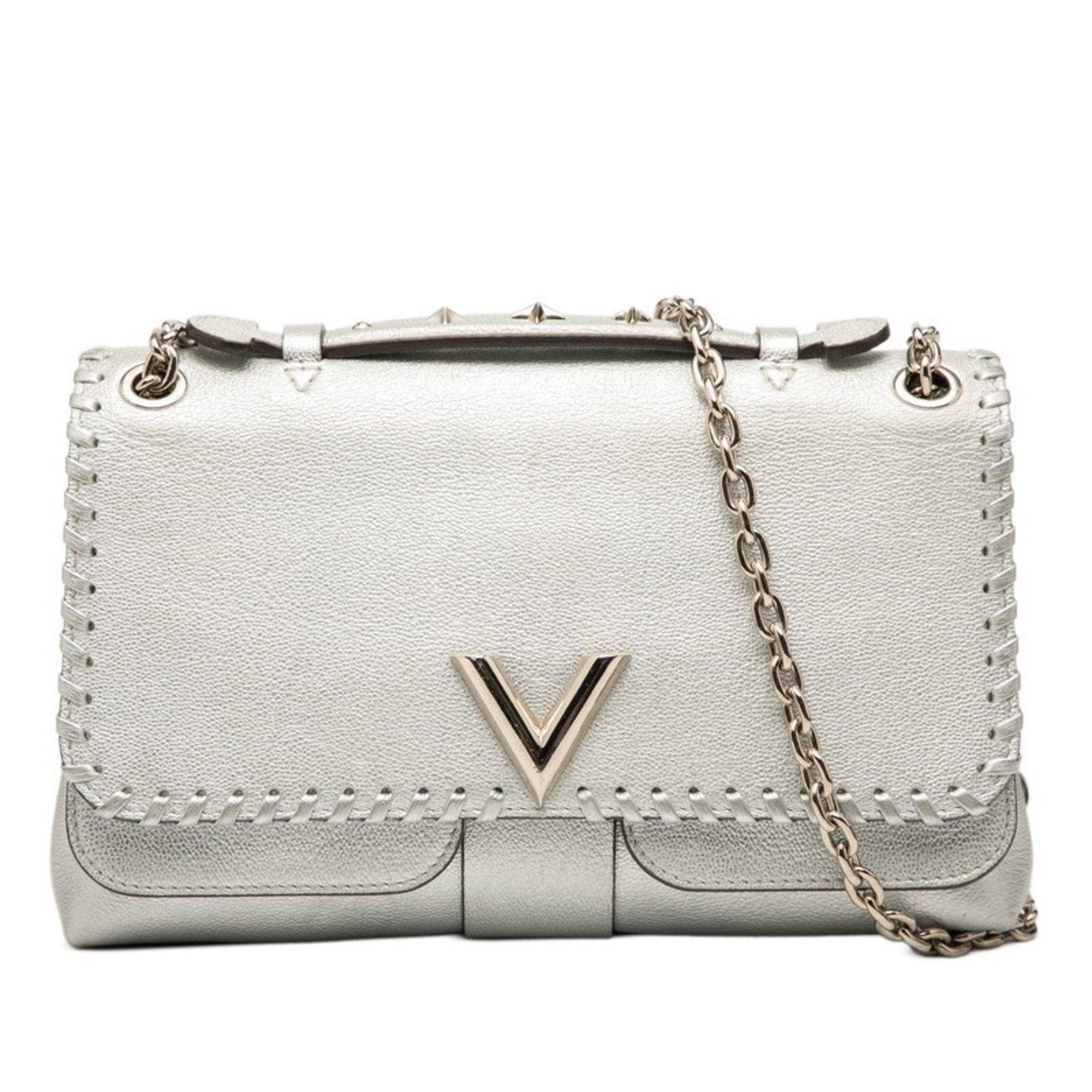 Louis Vuitton Argent Silver Leather Shoulder Bag (Pre-Owned)