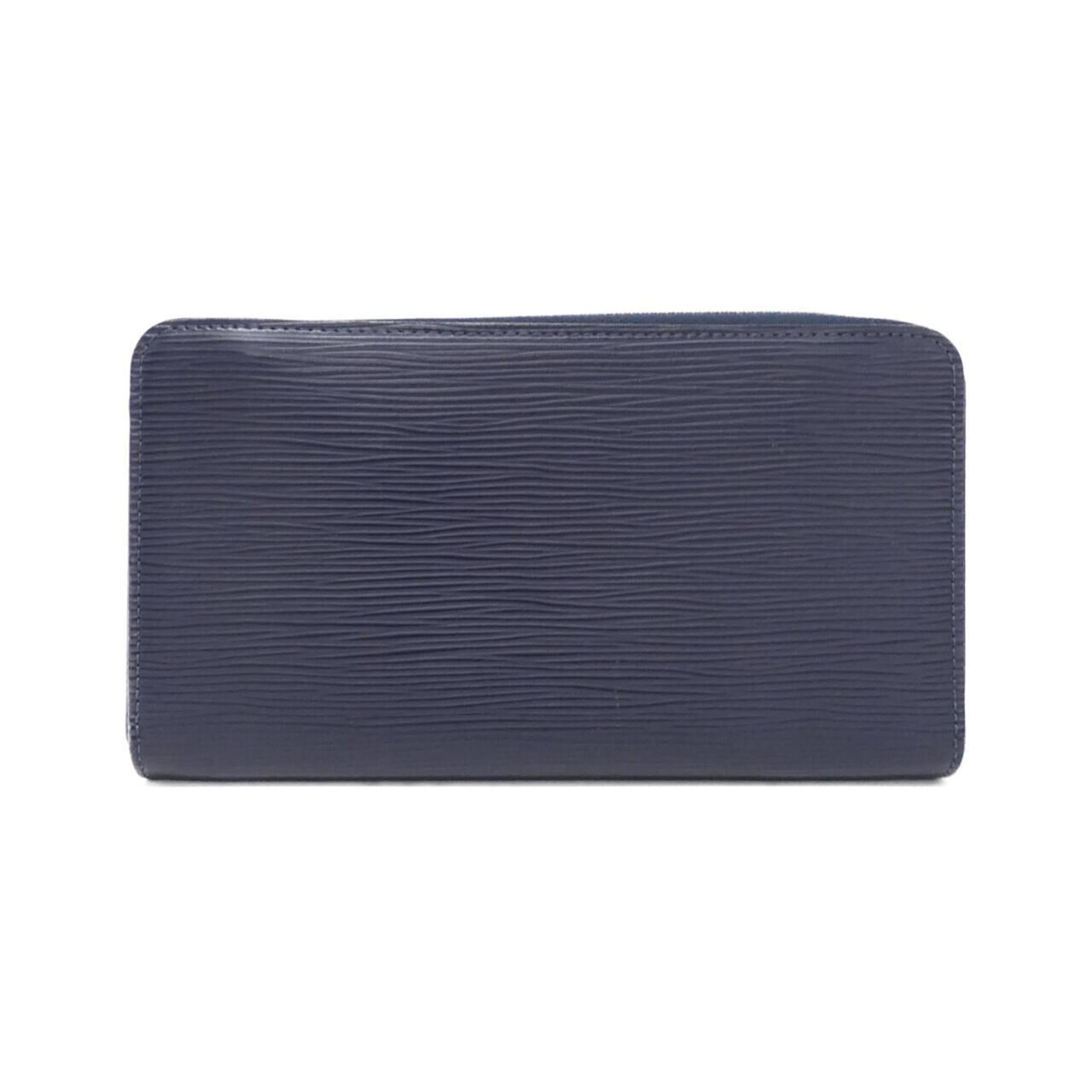 Louis Vuitton Navy Leather Long Wallet (Bi-Fold) (Pre-Owned)