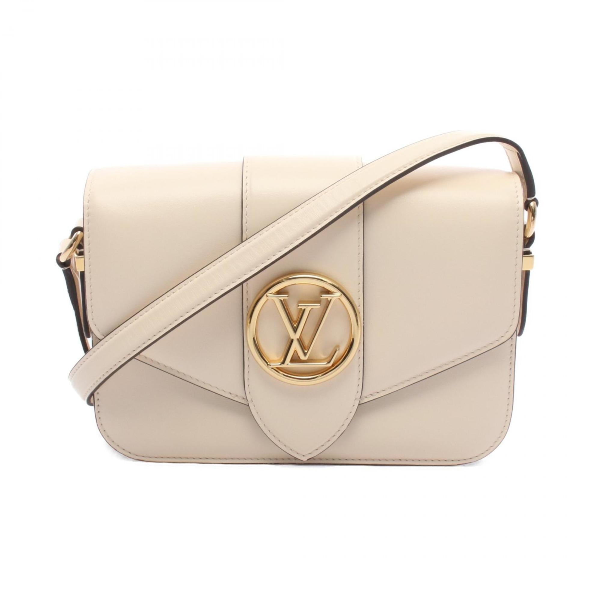Louis Vuitton Ivory Leather Shoulder Bag (Pre-Owned)
