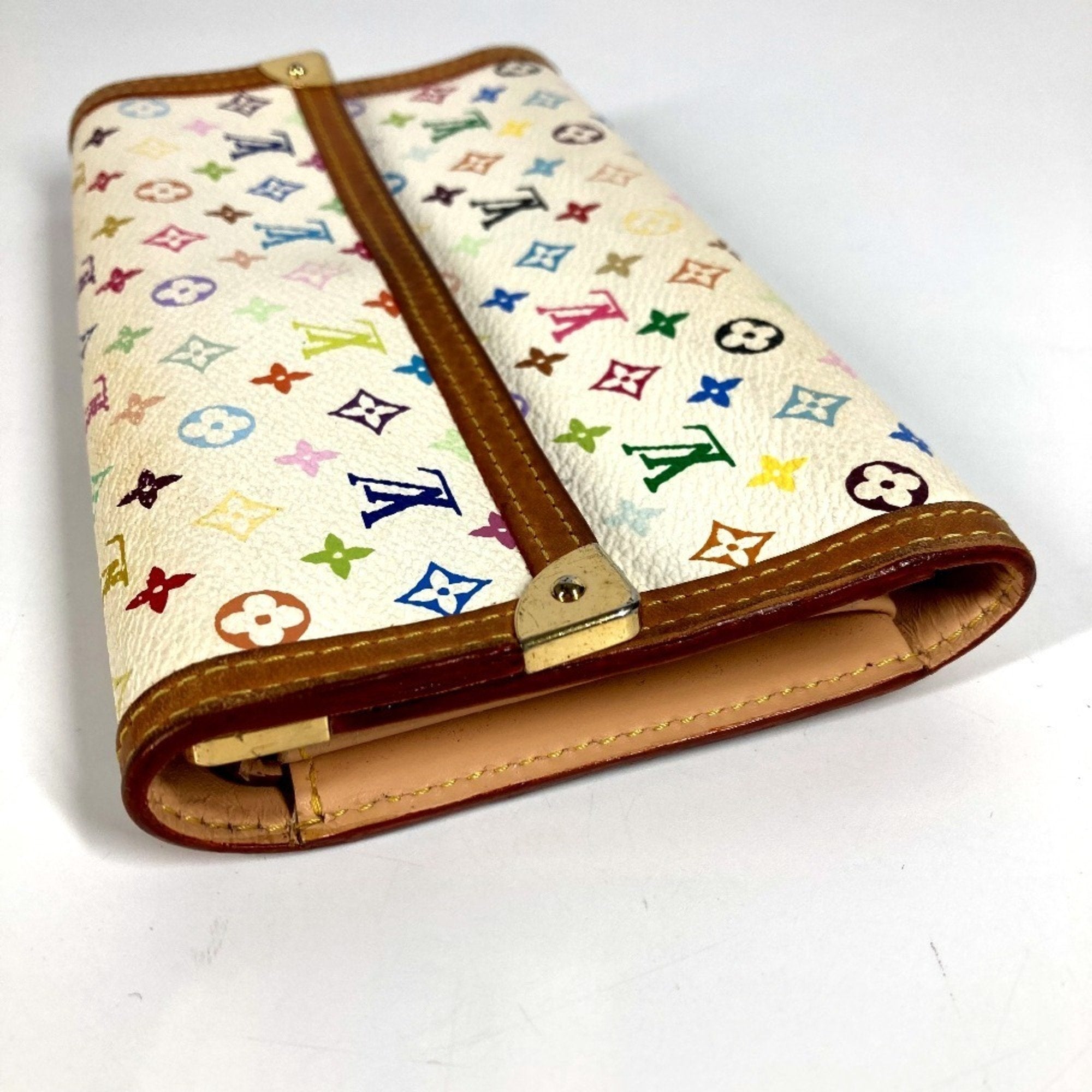 Louis Vuitton Monogram Multi-Color White Yellow Monogram Multicolore Long Wallet (Tri-Fold) (Pre-Owned)