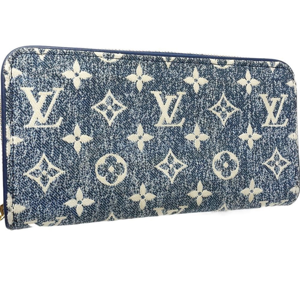 Louis Vuitton Monogram Blue Canvas Long Wallet (Bi-Fold) (Pre-Owned)