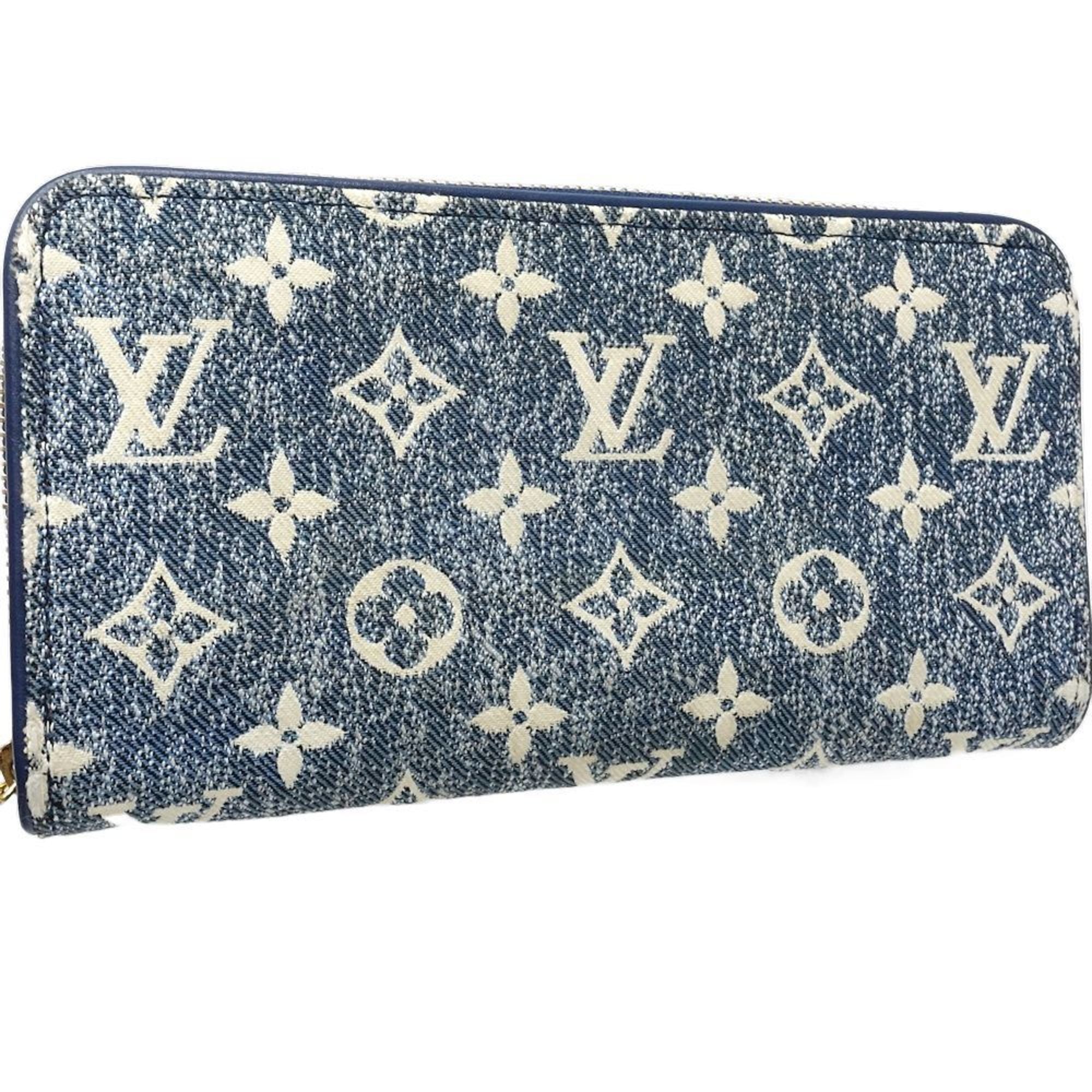 Louis Vuitton Monogram Blue Canvas Long Wallet (Bi-Fold) (Pre-Owned)