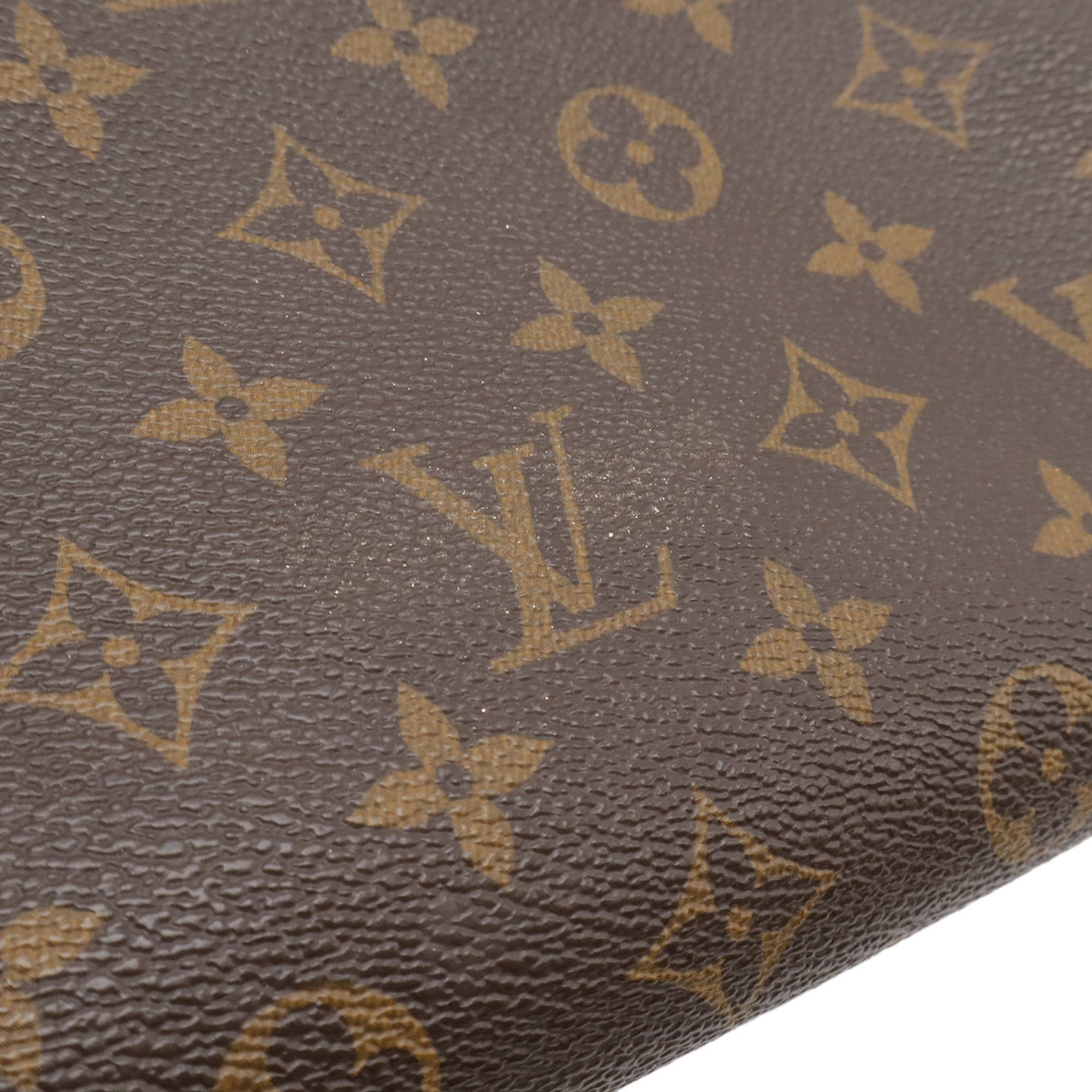 Louis Vuitton Brown Monogram Canvas Clutch Bag Shoulder Bag (Pre-Owned)