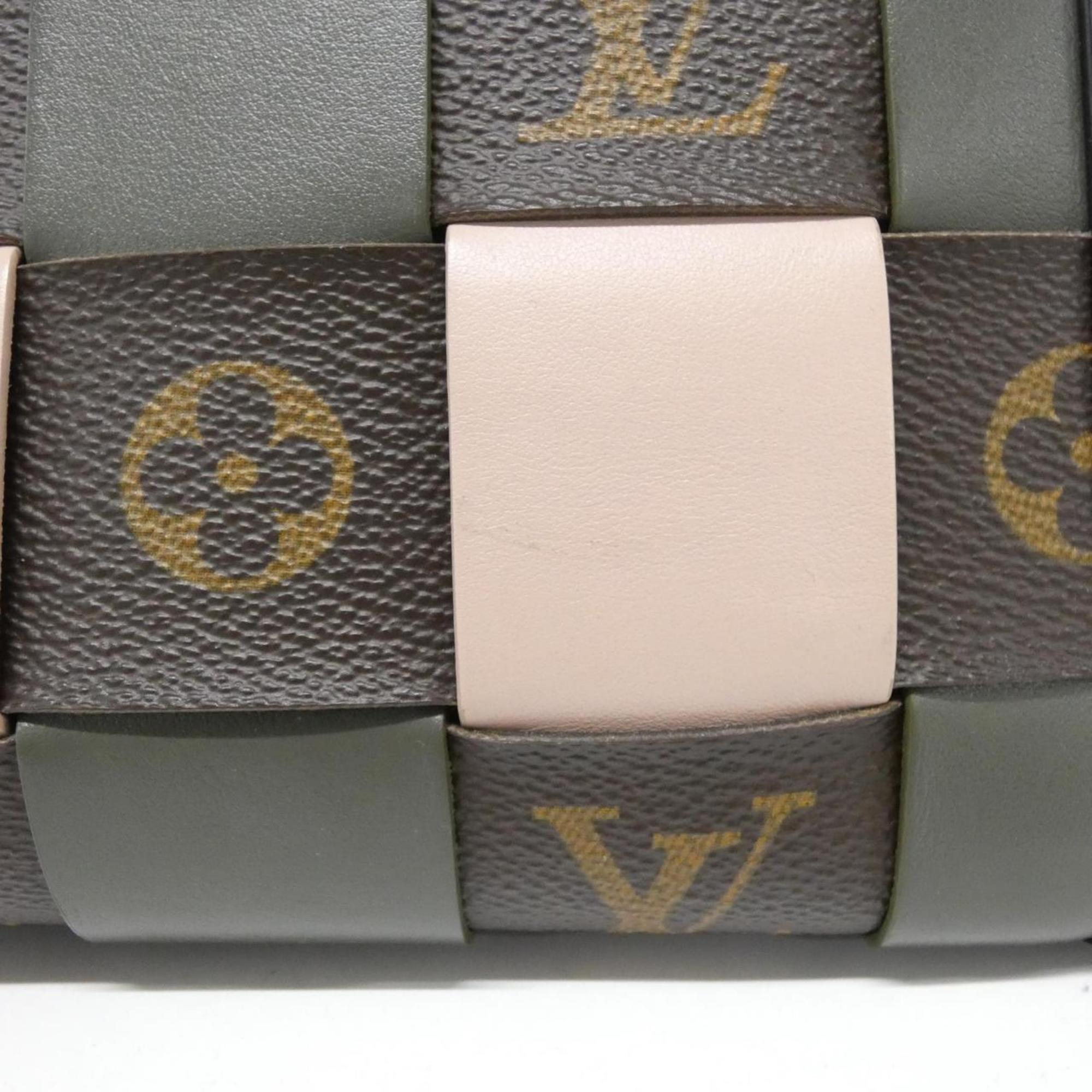 Louis Vuitton Black Coated Canvas Leather Handbag (Pre-Owned)