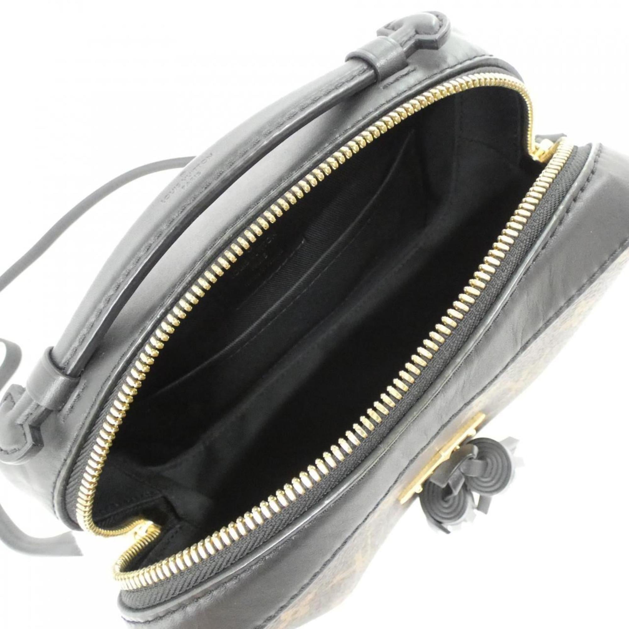 Louis Vuitton Black Marron Coated Canvas Leather Shoulder Bag (Pre-Owned)