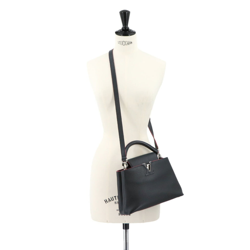 Louis Vuitton Navy Leather Handbag Shoulder Bag (Pre-Owned)