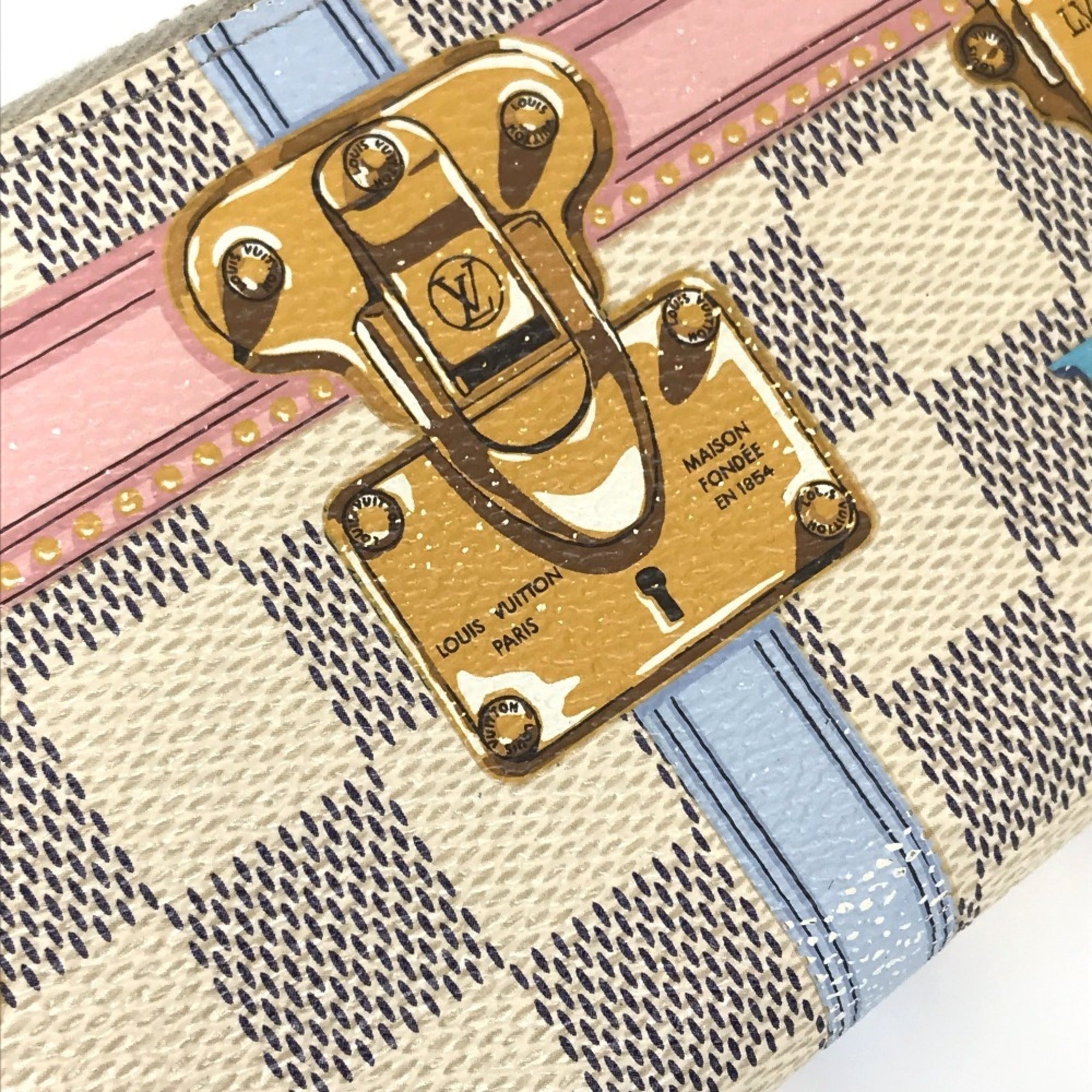 Louis Vuitton Damier Damier Azur White Damier Azur Long Wallet (Bi-Fold) (Pre-Owned)