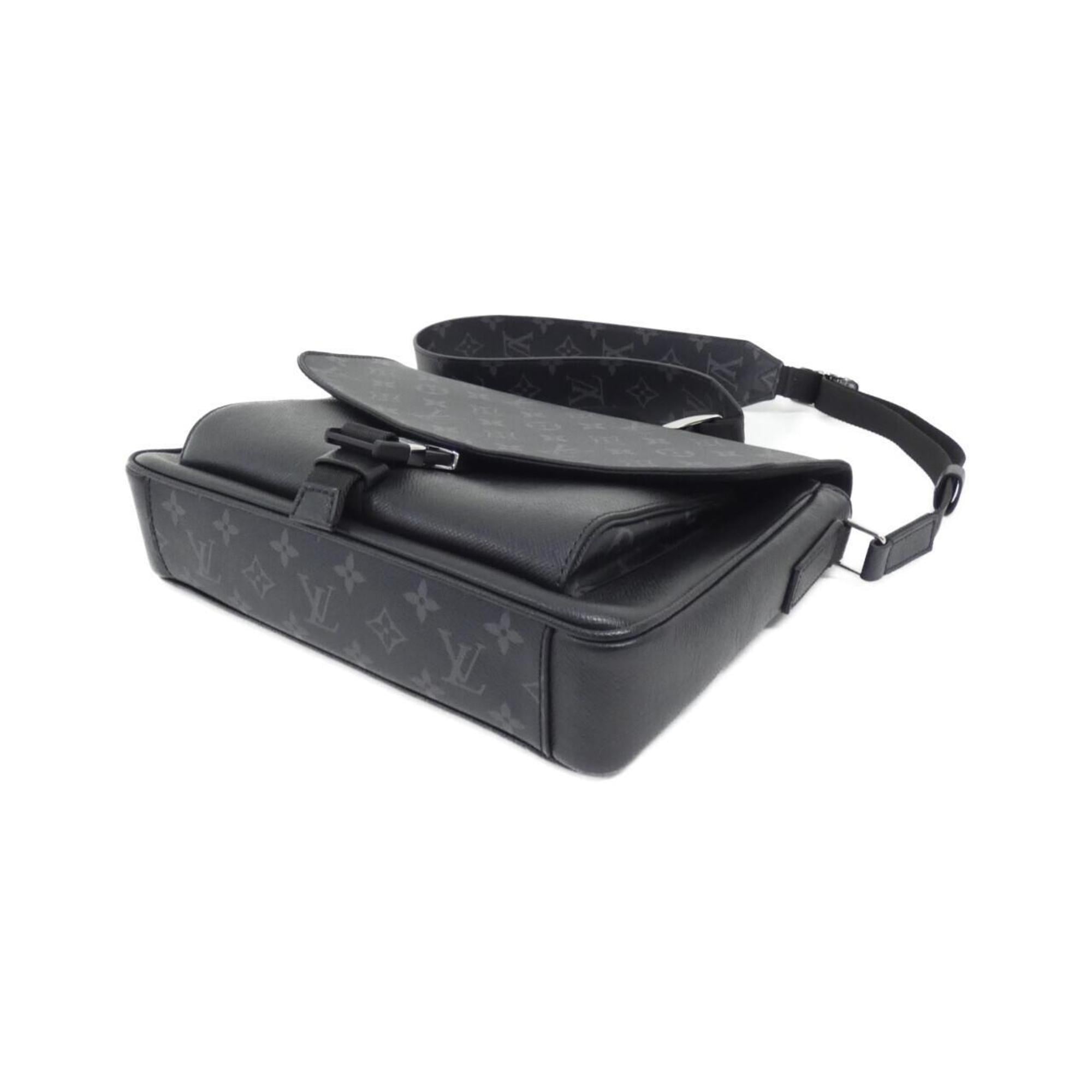 Louis Vuitton Black Coated Canvas Leather Shoulder Bag (Pre-Owned)