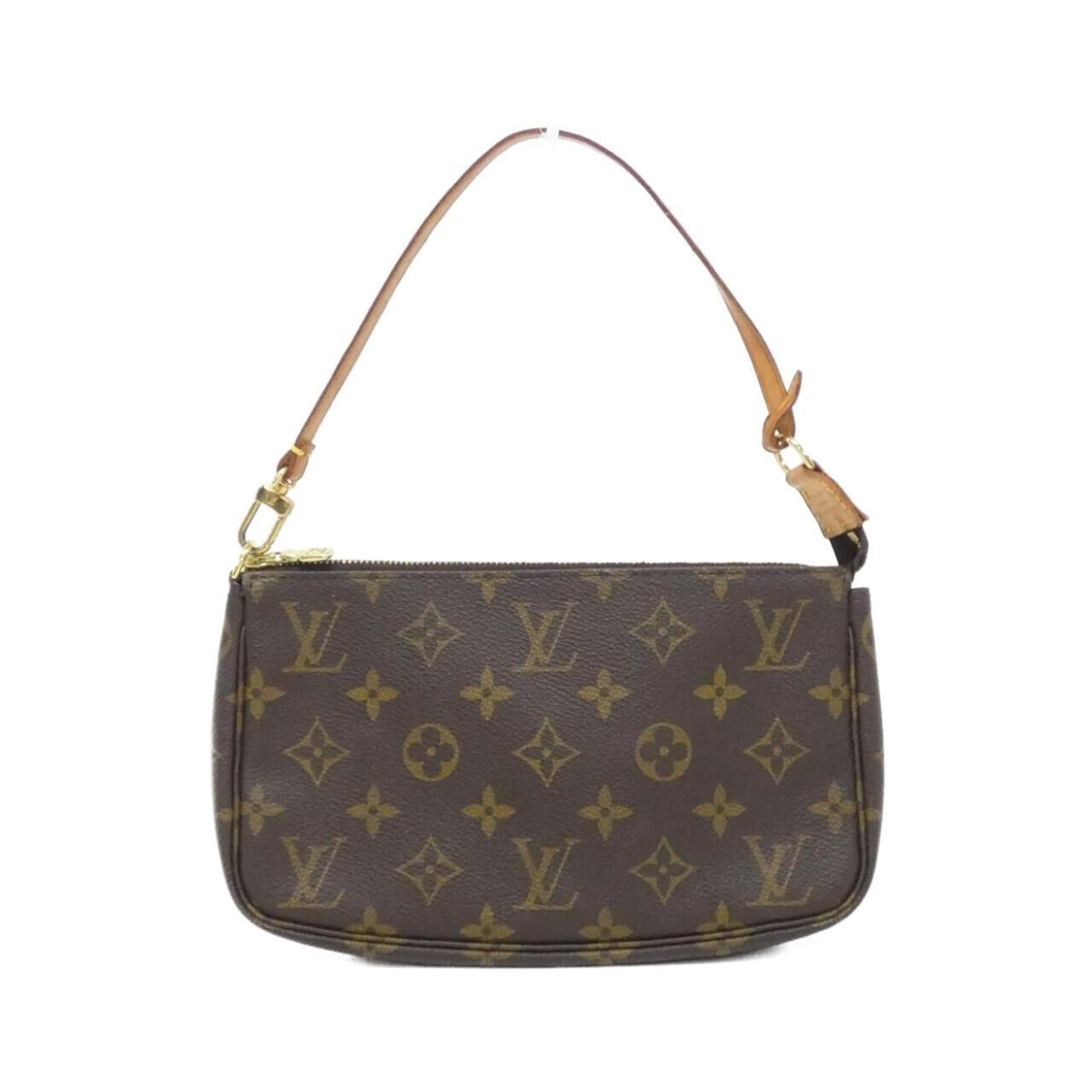 Louis Vuitton Monogram Marron Coated Canvas Pouch (Pre-Owned)