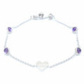 Charm Bracelet Sterling Silver with Amethyst