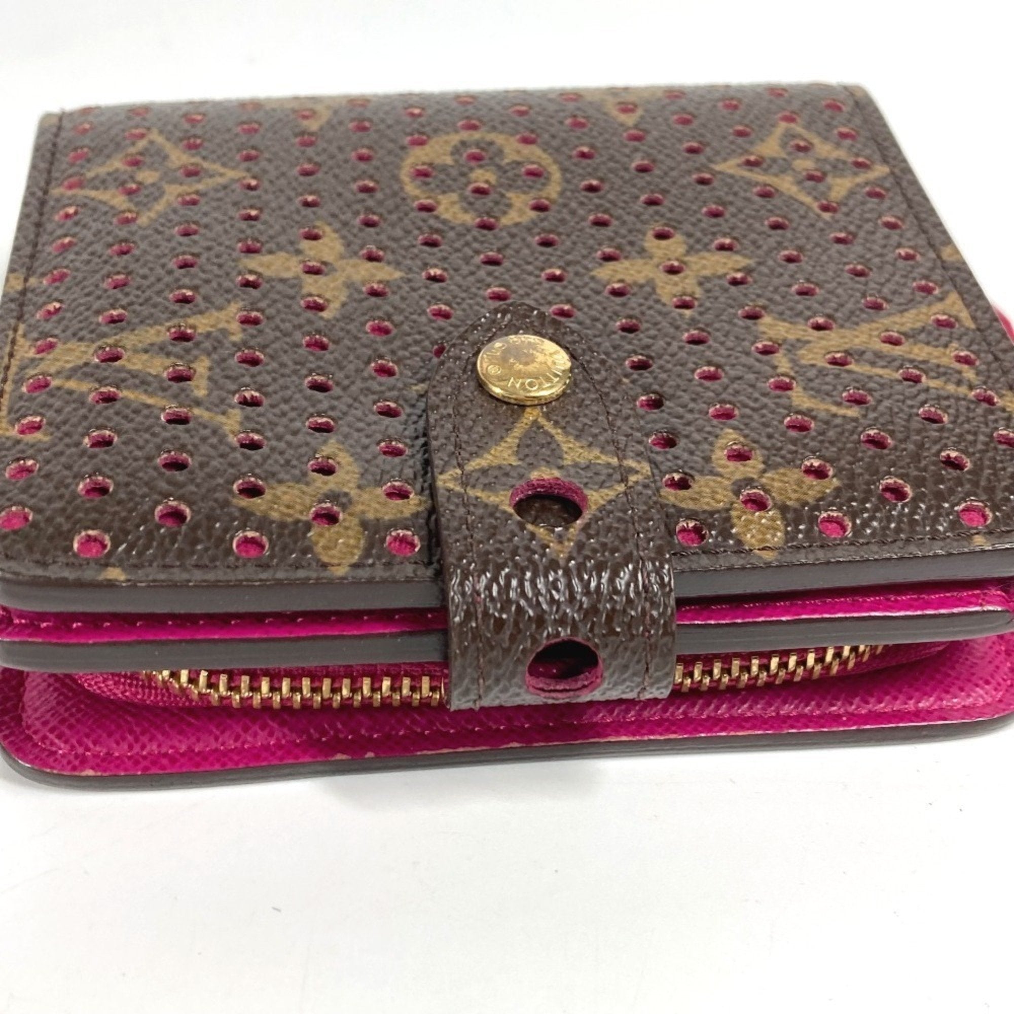 Louis Vuitton Monogram Fuchsia Pink Monogram Pink Monogram Perforated Wallet (Bi-Fold) (Pre-Owned)