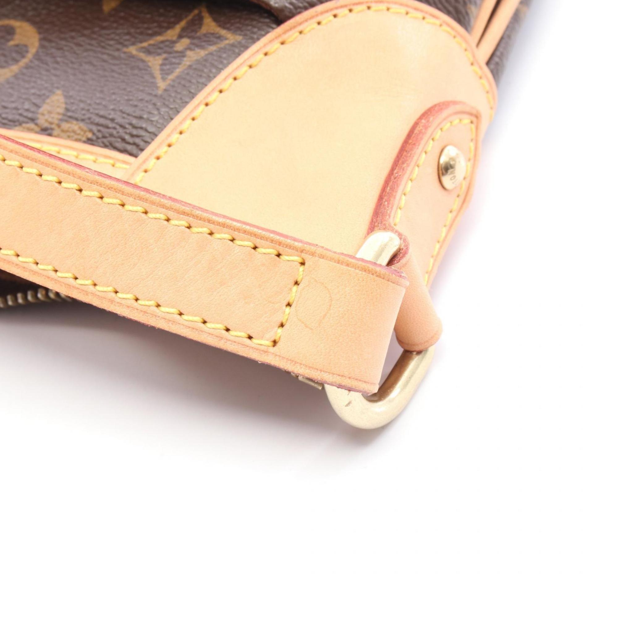 Louis Vuitton Brown Coated Canvas Leather Shoulder Bag (Pre-Owned)