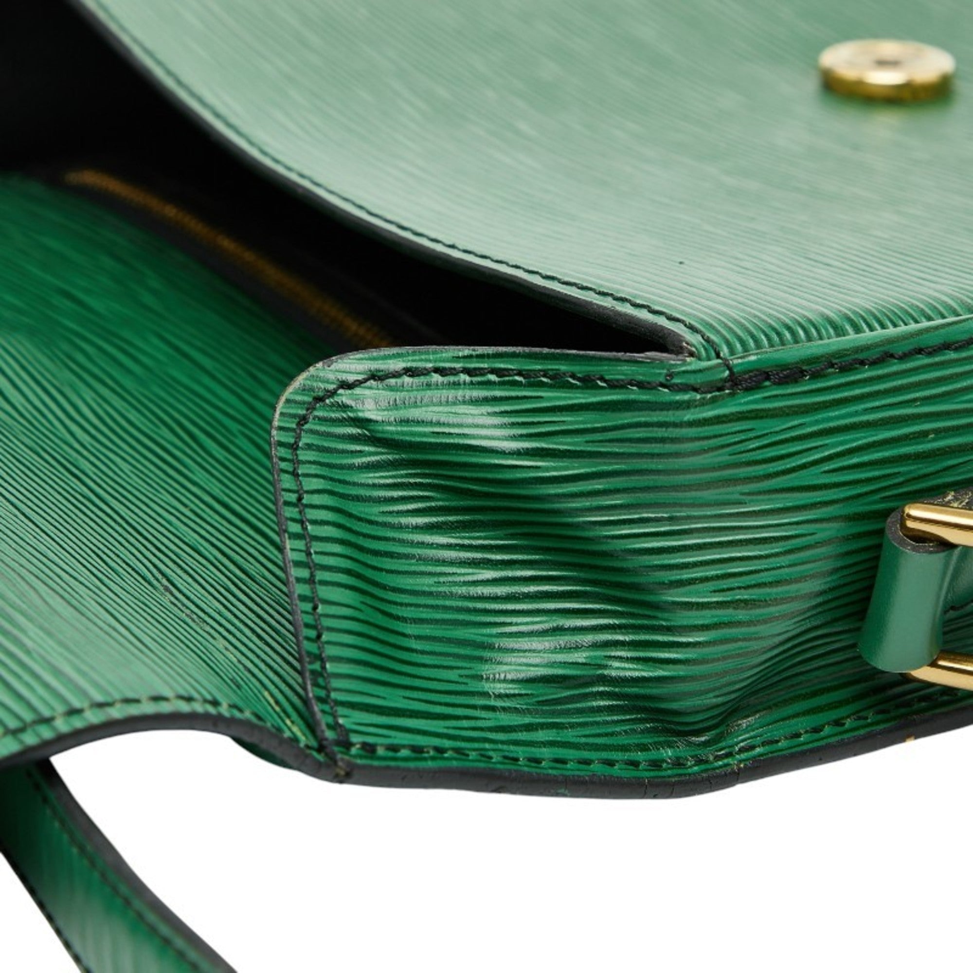 Louis Vuitton Borneo Green Leather Shoulder Bag (Pre-Owned)