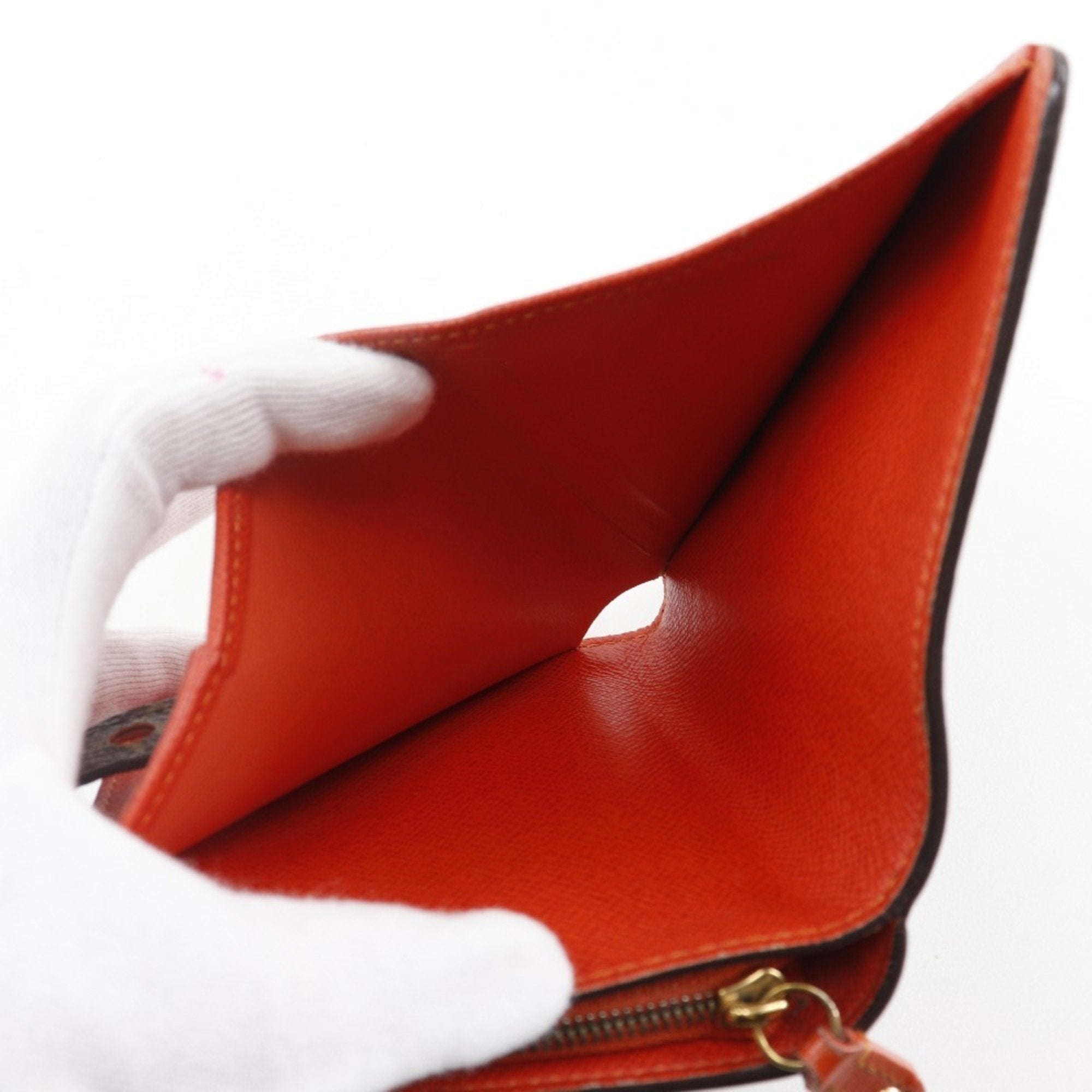 Louis Vuitton Lv Orange Orange Monogram Perforated Wallet (Bi-Fold) (Pre-Owned)