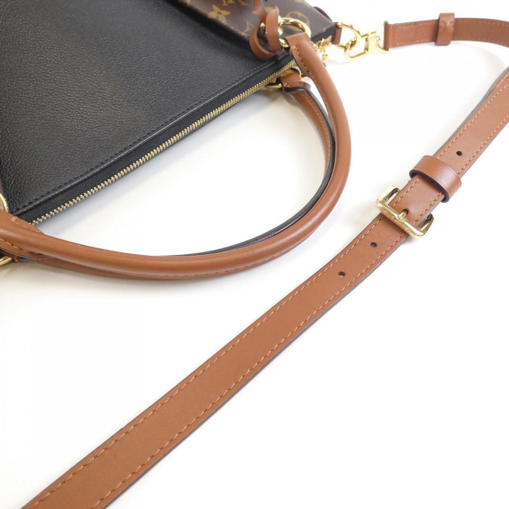 Louis Vuitton Black Marron Coated Canvas Leather Handbag (Pre-Owned)