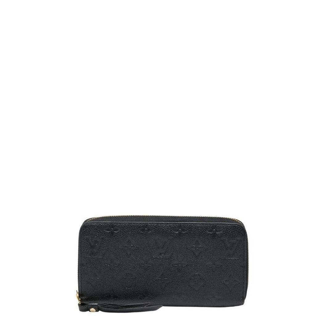 Louis Vuitton Black Noir Leather Long Wallet (Bi-Fold) (Pre-Owned)