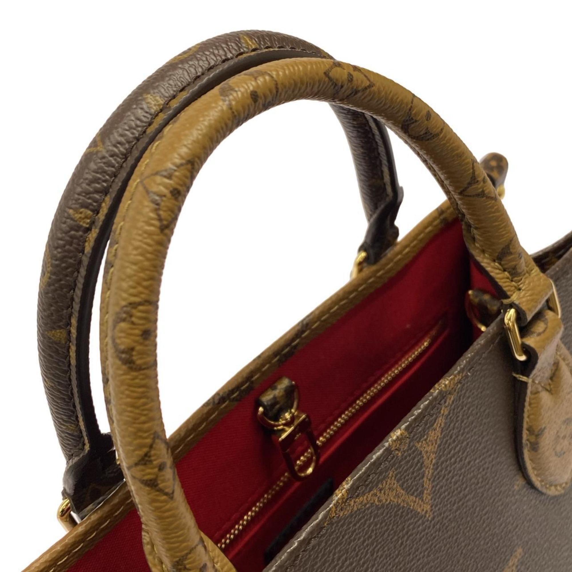 Louis Vuitton Marron Coated Canvas Handbag Pouch (Pre-Owned)