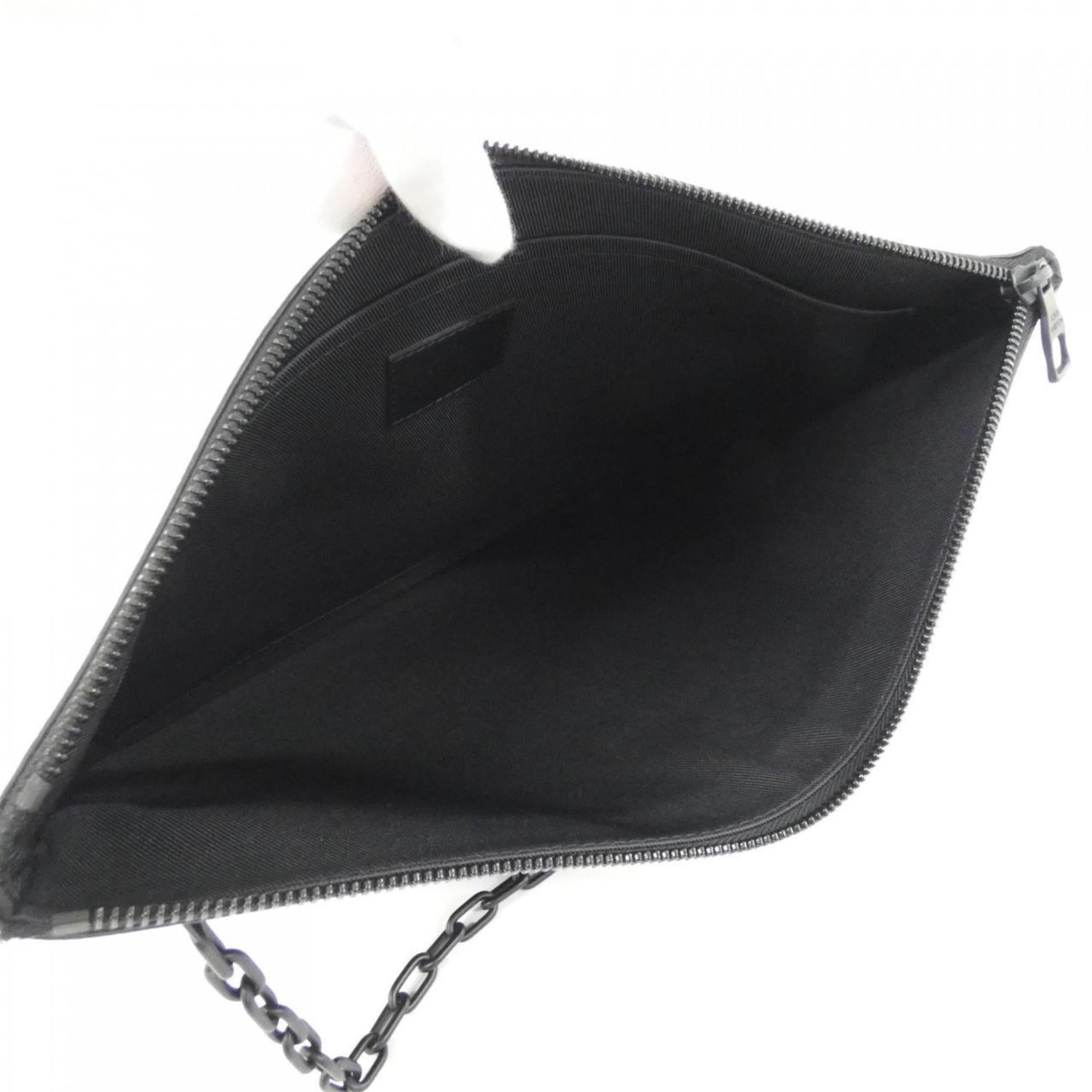 Louis Vuitton Black Multi-Color Leather Handbag Pochette (Pre-Owned)