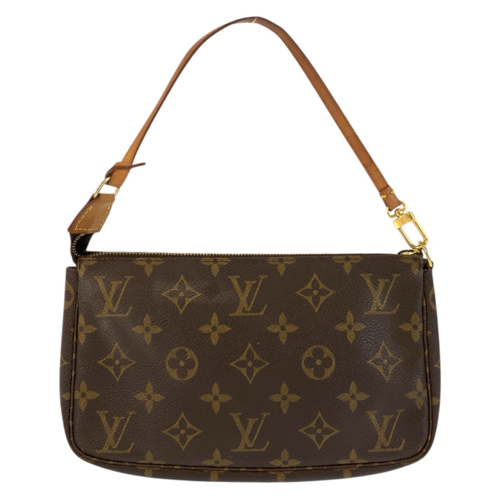 Louis Vuitton Brown Pvc Leather Handbag Pochette Pouch (Pre-Owned)