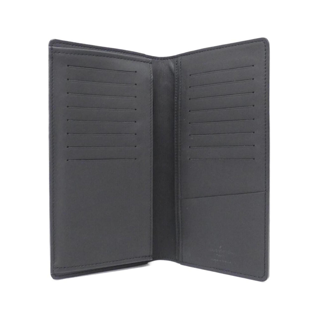 Louis Vuitton Black Leather Long Wallet (Bi-Fold) (Pre-Owned)