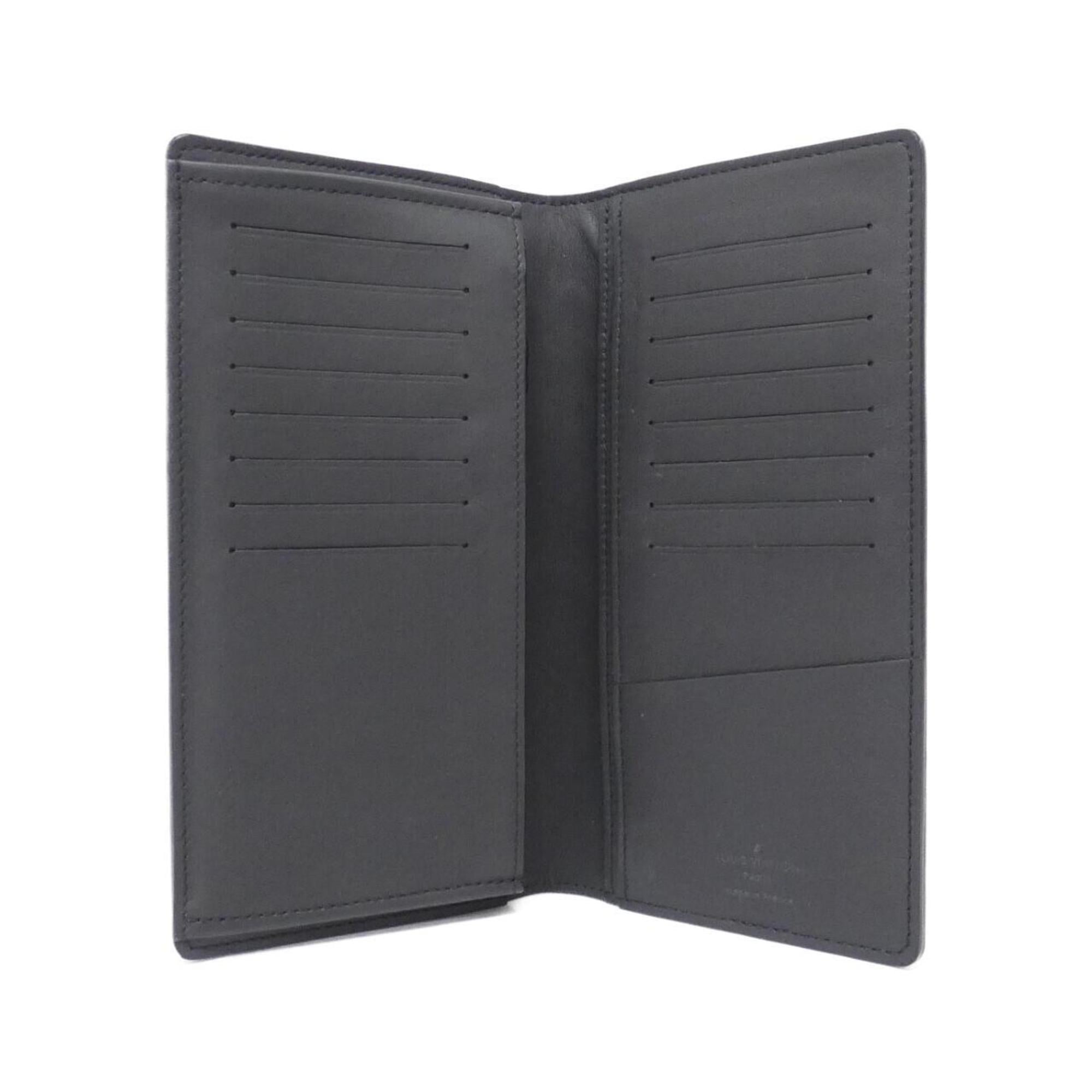 Louis Vuitton Black Leather Long Wallet (Bi-Fold) (Pre-Owned)