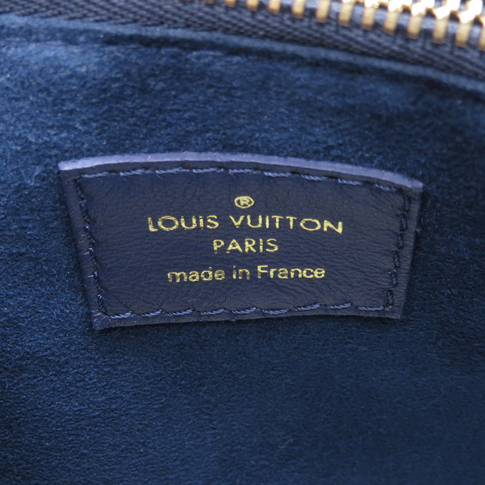 Louis Vuitton Monogram Navy Blue Leather Handbag (Pre-Owned)