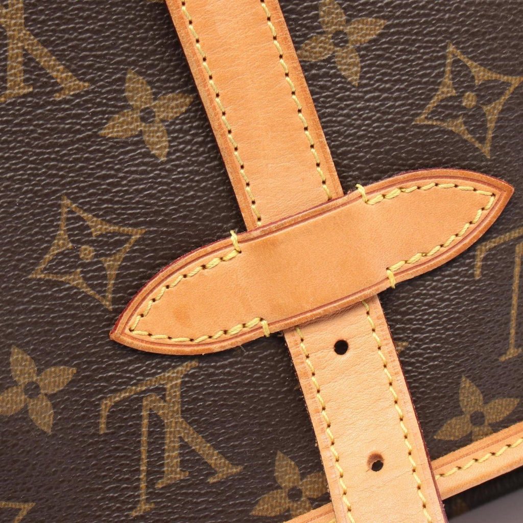 Louis Vuitton Brown Coated Canvas Leather Shoulder Bag (Pre-Owned)